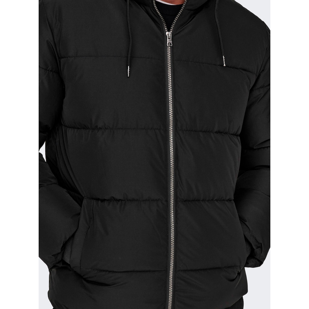 ONLY & SONS Steppjacke »ONSMARLON LIFE HOOD PUFFER JACKET OTW VD«, mit Kapuze