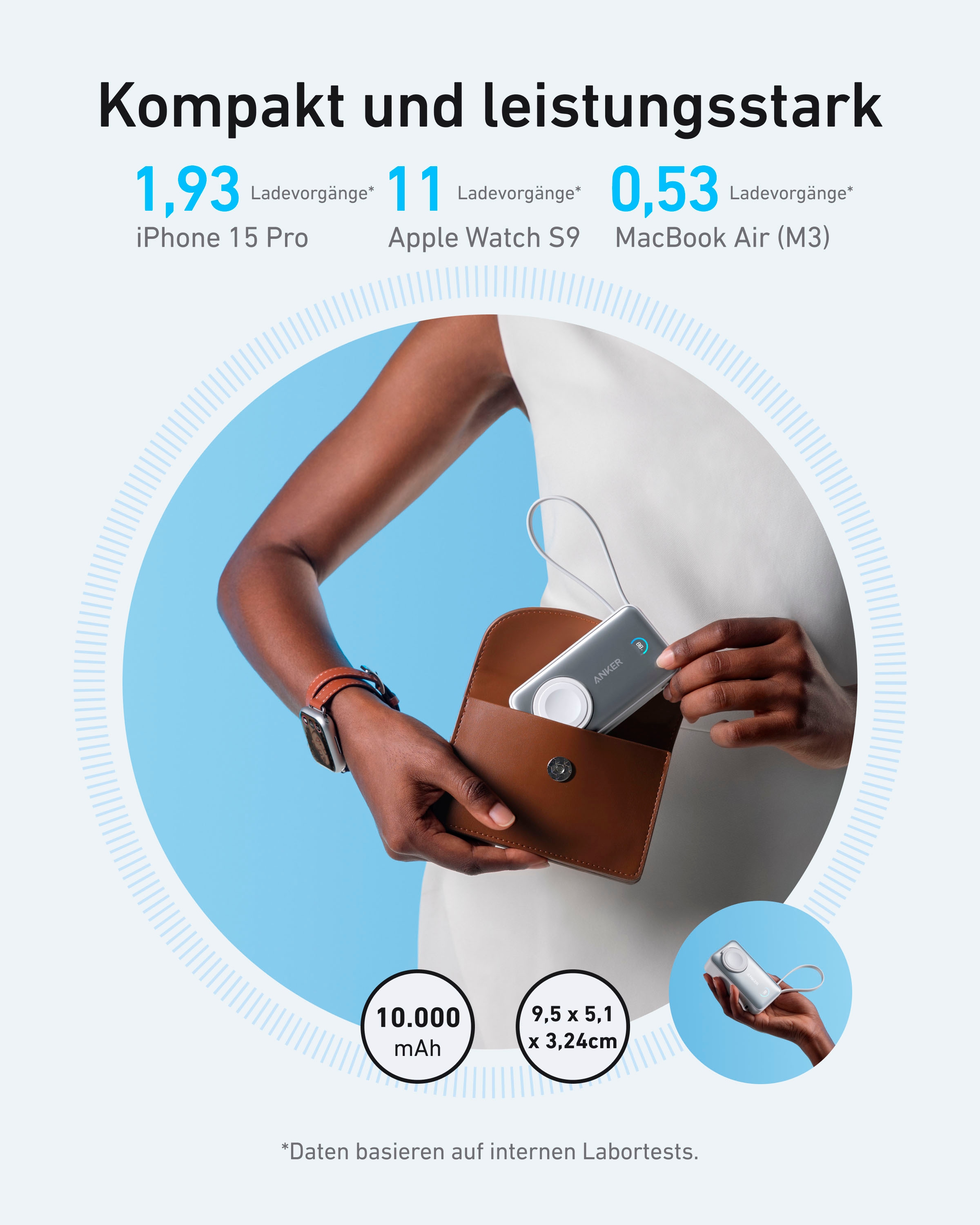 Anker Powerbank »MagGo Powerbank (10.000mAh, 35W, für Apple Watch)«, 10000 mAh
