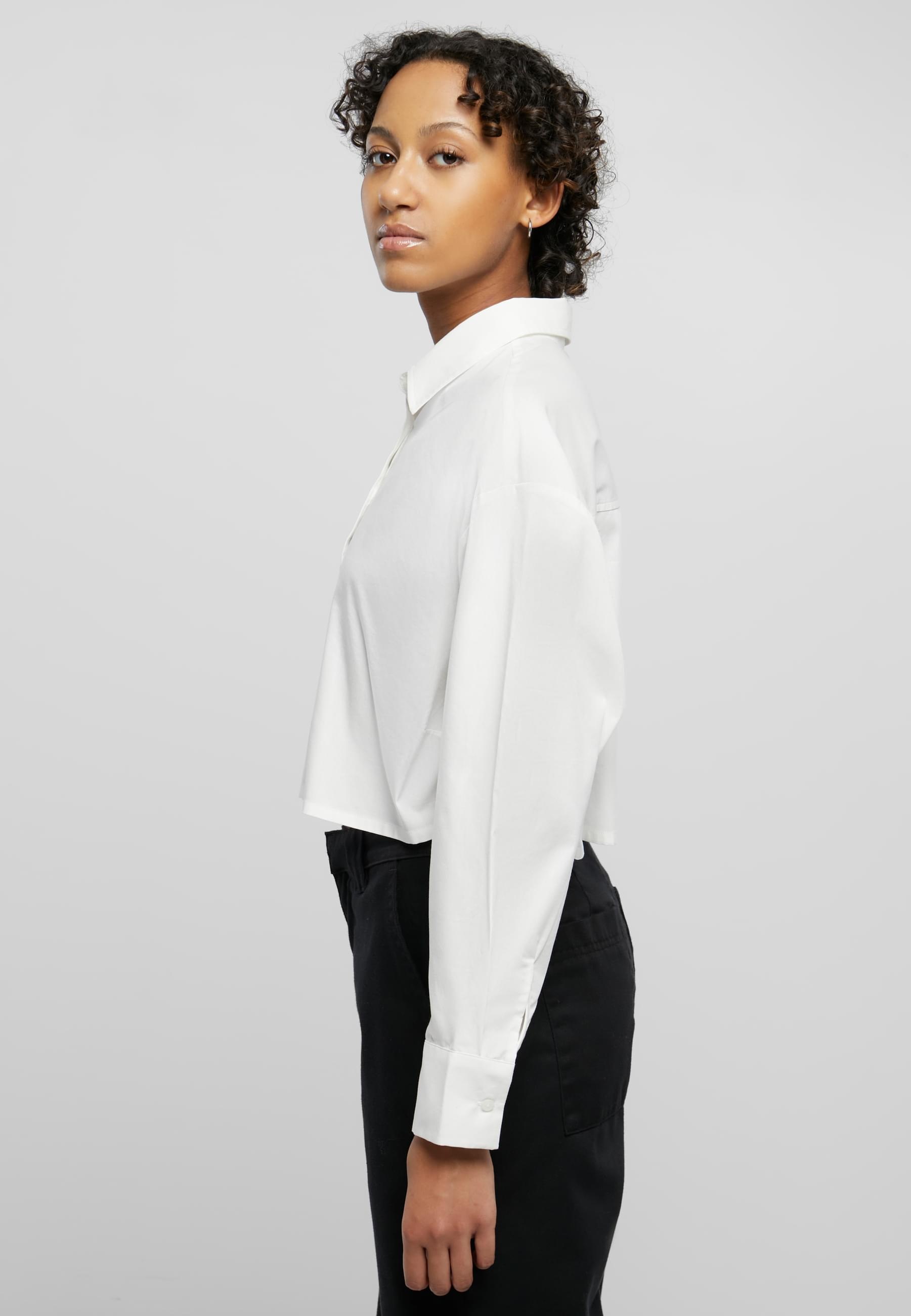 URBAN CLASSICS Klassische Bluse »Urban Classics Damen Ladies Cropped Oversized Blouse«