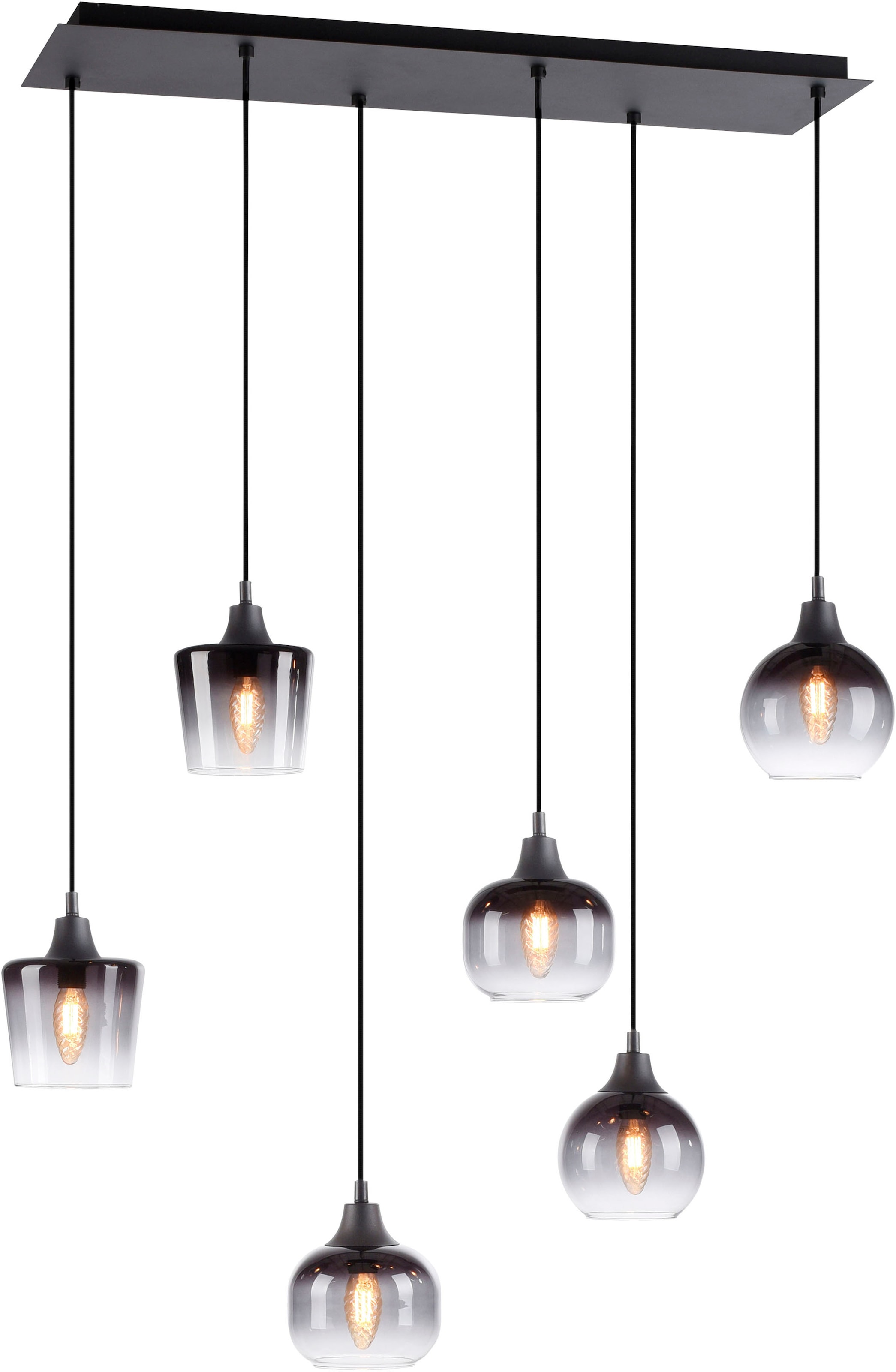 JUST LIGHT Pendelleuchte »ZEA«, 6 flammig, Leuchtmittel E14   ohne Leuchtmi günstig online kaufen