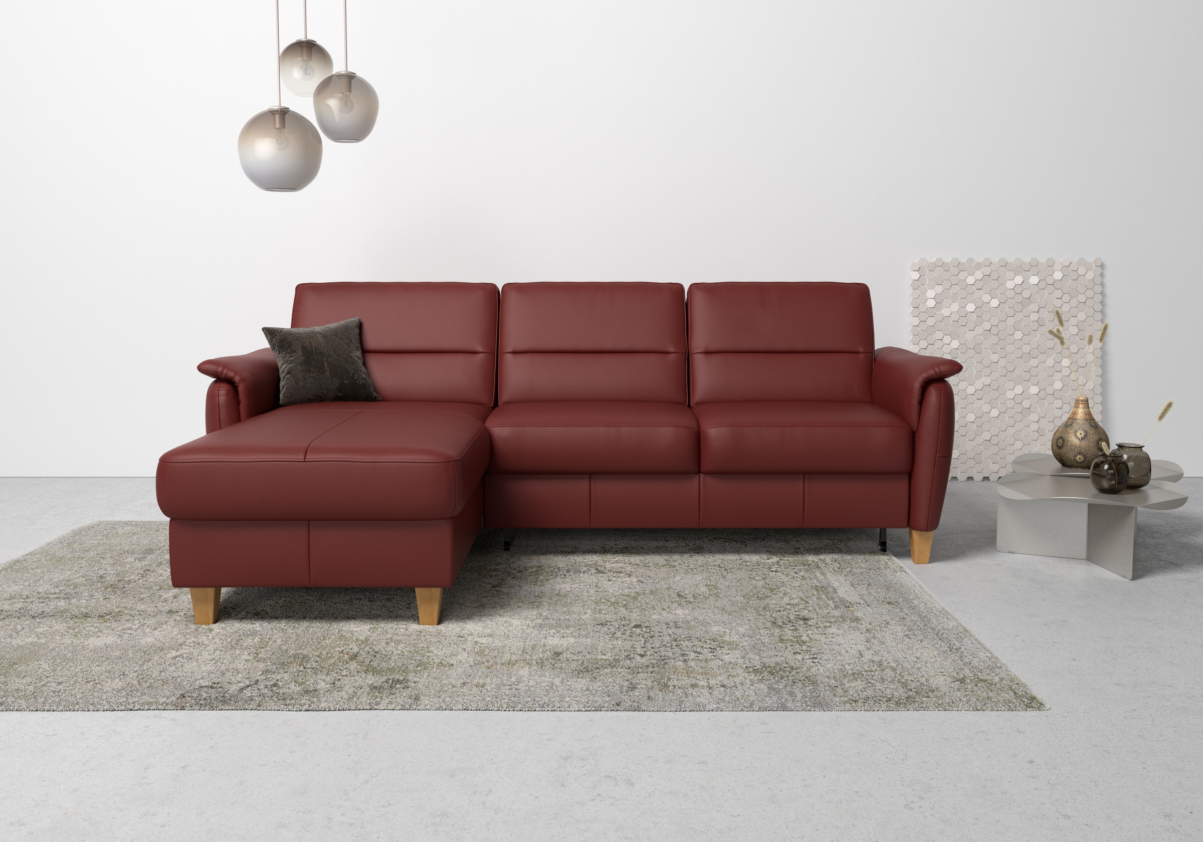 Home affaire Ecksofa »Palmera L-Form«, Federkern, wahlweise mit Bettfunktio günstig online kaufen