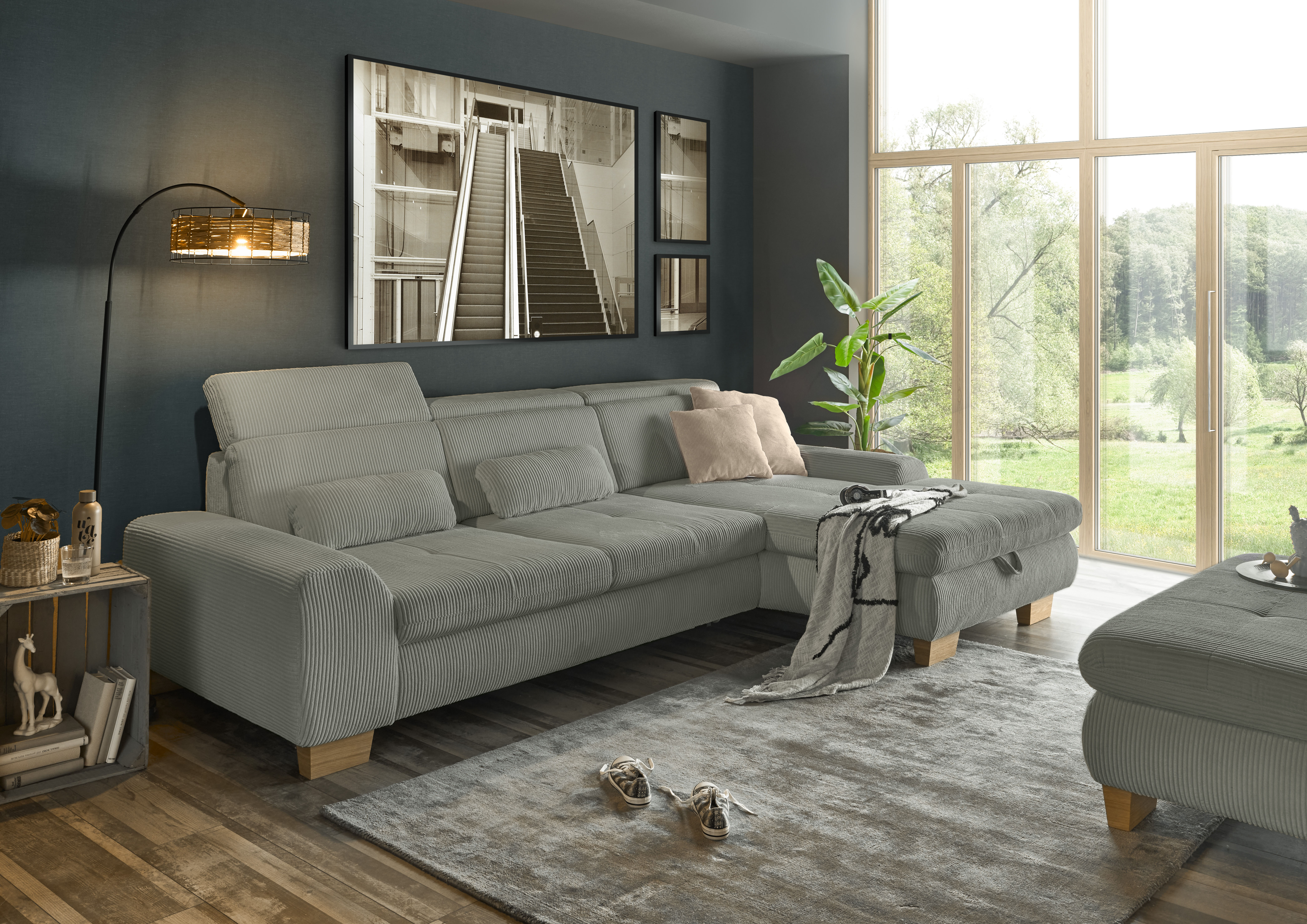 set one by Musterring Ecksofa Kopteil verstellbar, mit Bettfunktion, in Cor günstig online kaufen