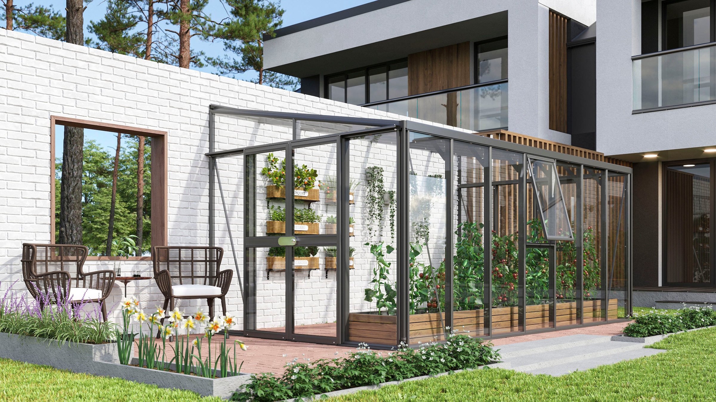 Vitavia Stabilisierungsprofil »Nachrüstsatz passend für Gewächshaus H_elena 11900«, schwarz