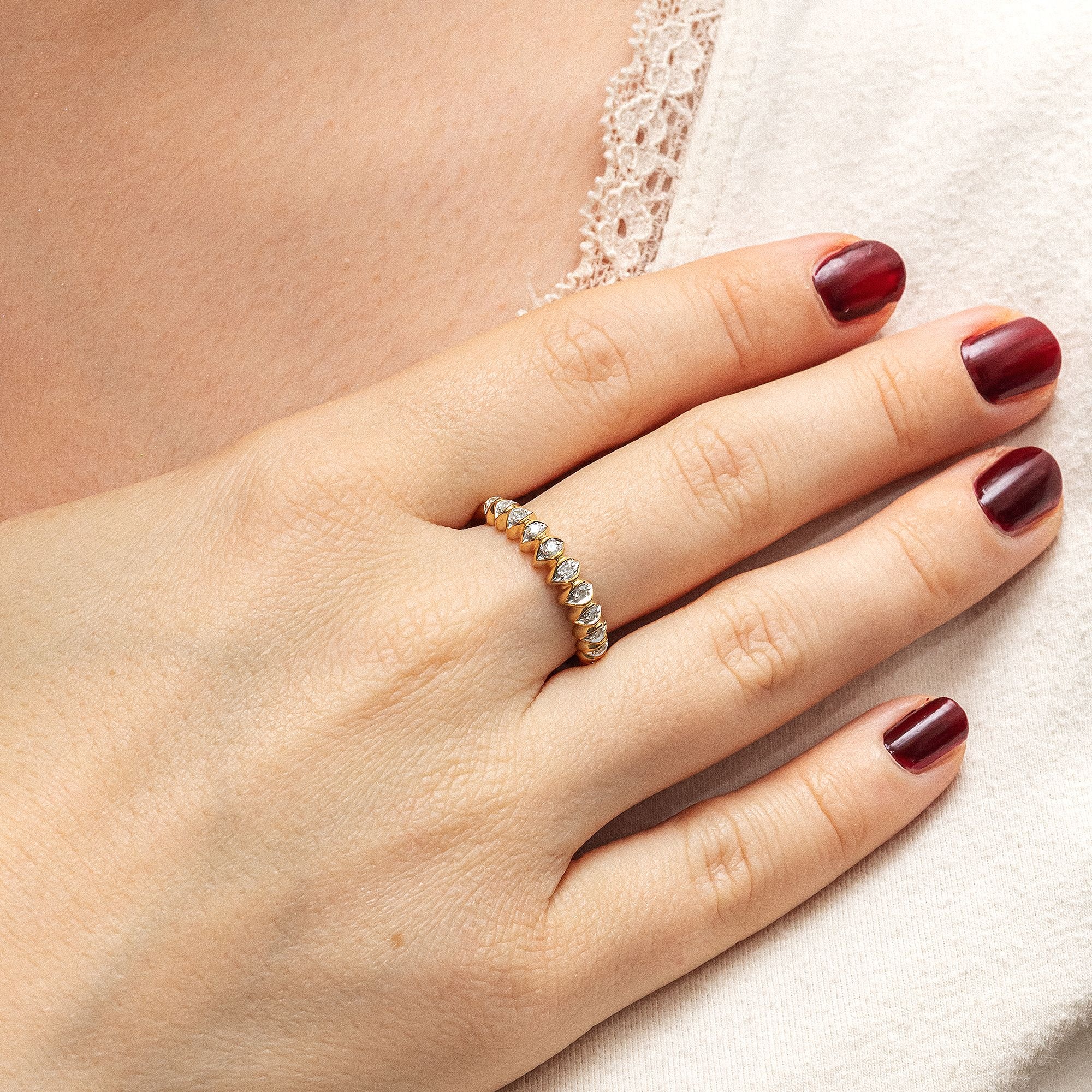 Diamonds by Ellen K. Fingerring »Gold 375 zweifarbig mit 11x Diamant 0,10ct.«