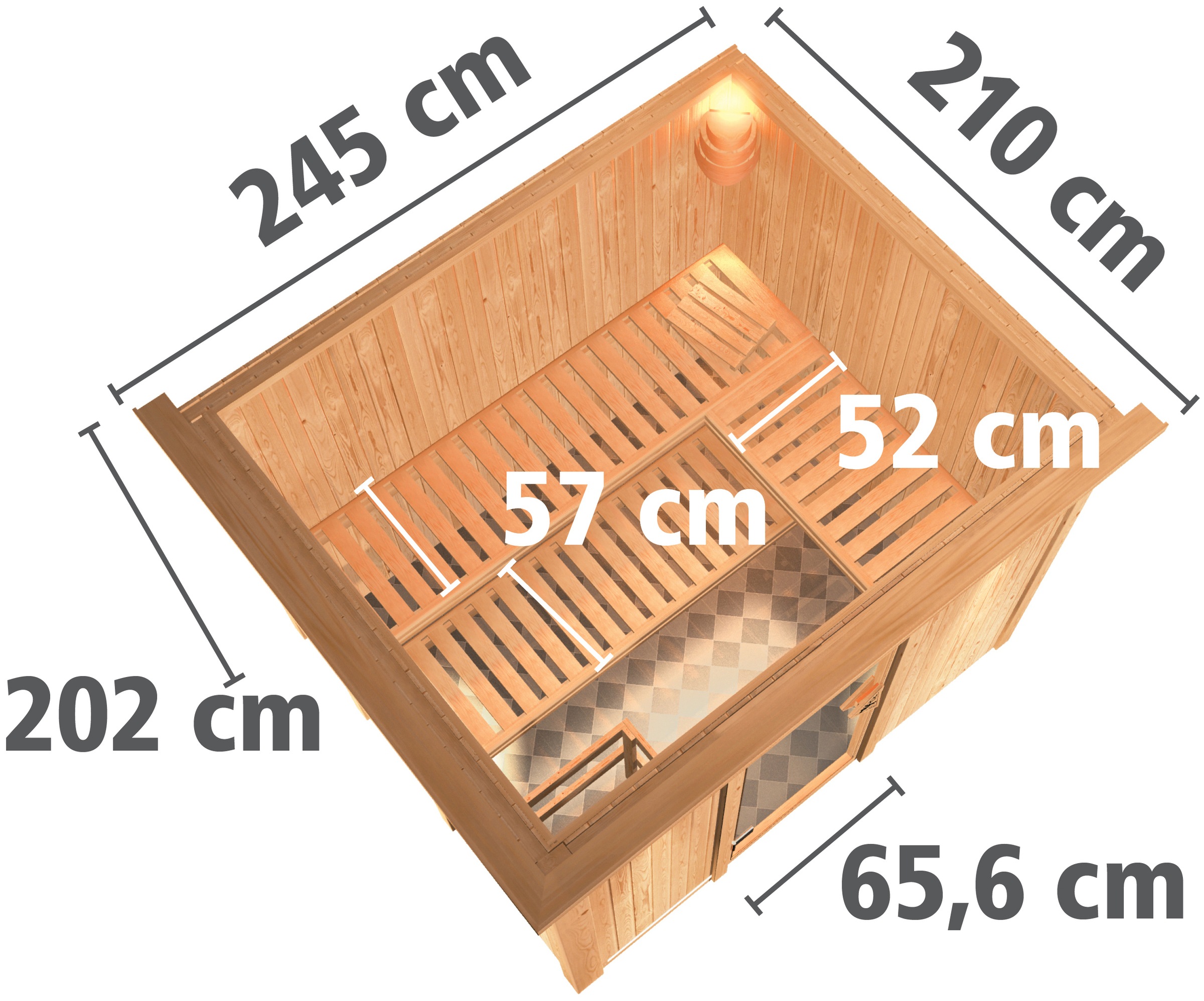 Karibu Sauna »Gitte« Set,  Ofen 9 KW externe Strg easy