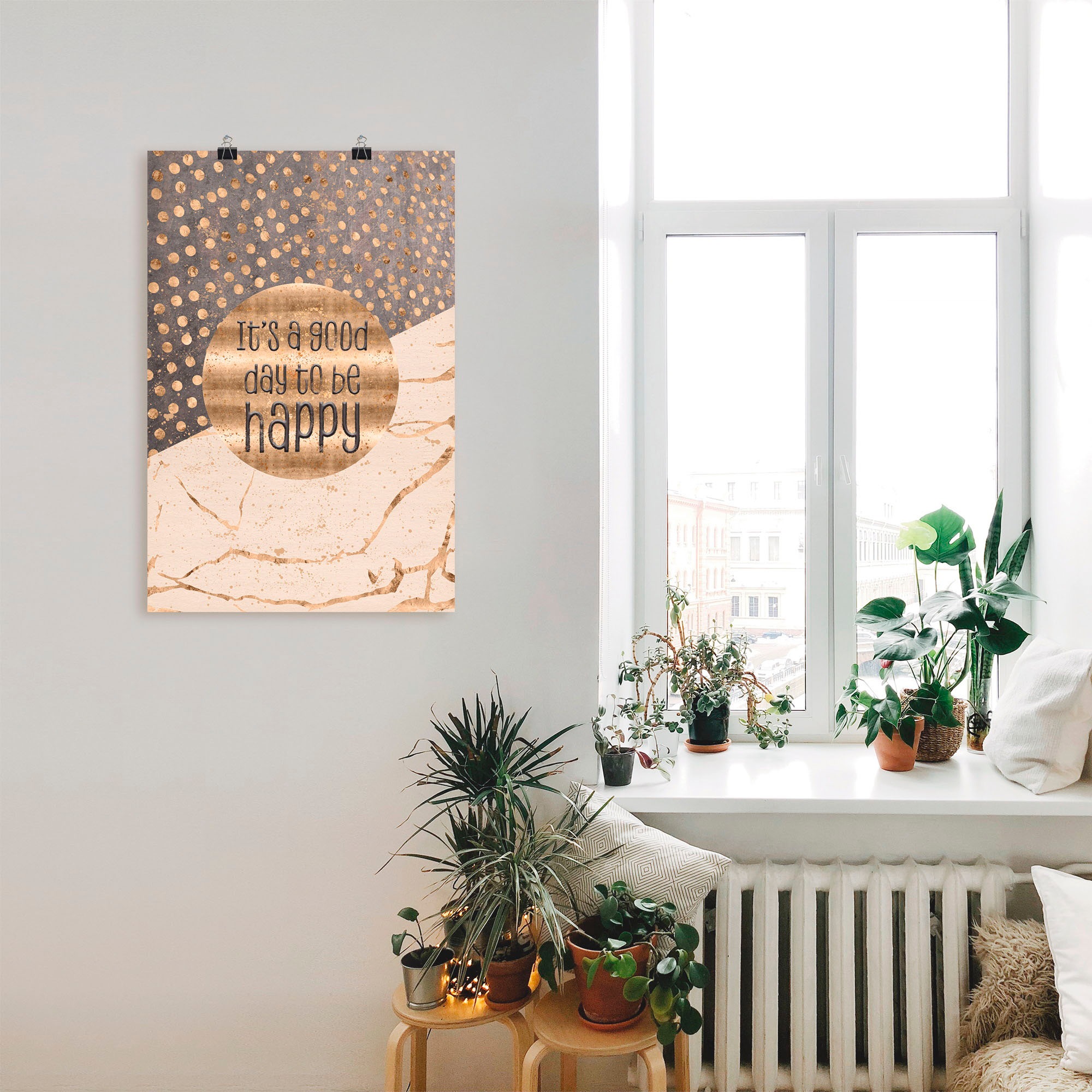 Artland Wandbild »Ein guter Tag um glücklich zu sein« Sprüche & Texte 1 Stk günstig online kaufen