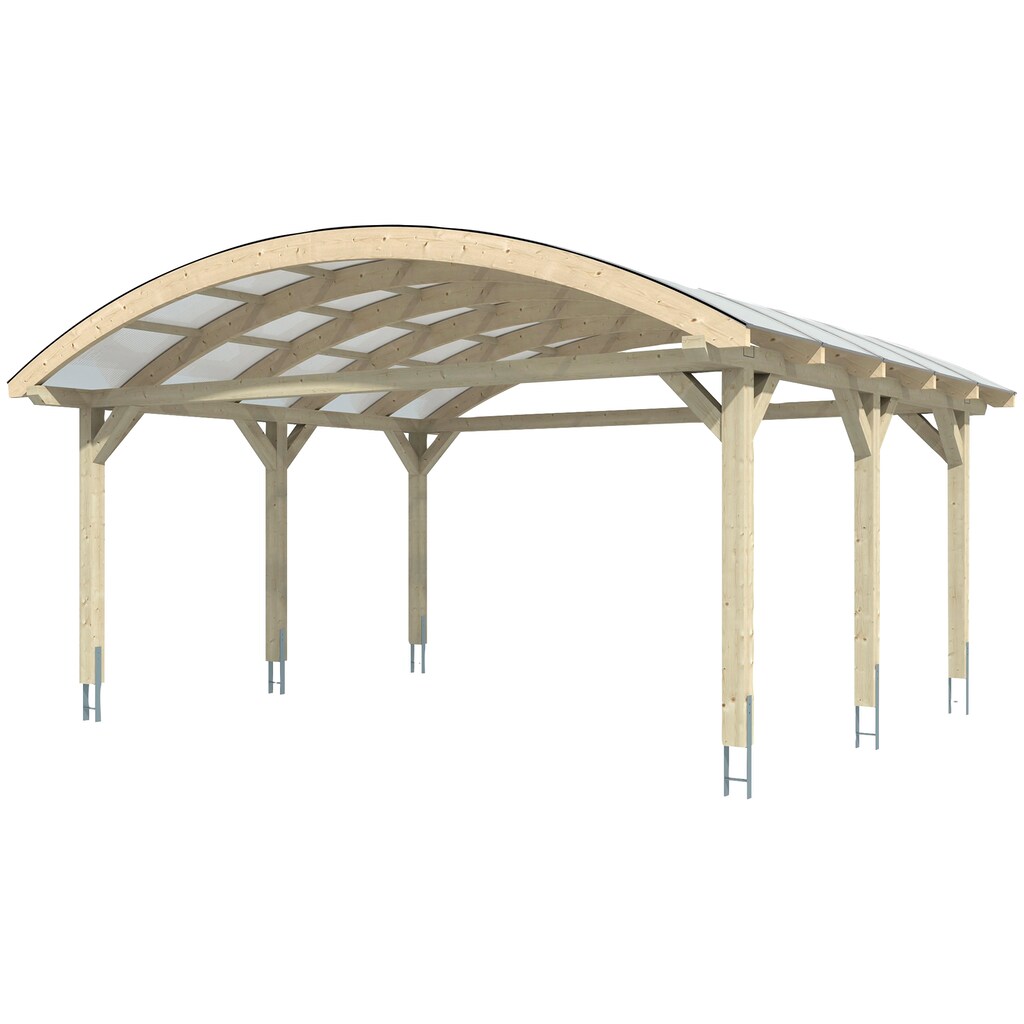 Skanholz Doppelcarport »Franken«, Leimholz-Nordisches Fichtenholz, 550 cm, braun