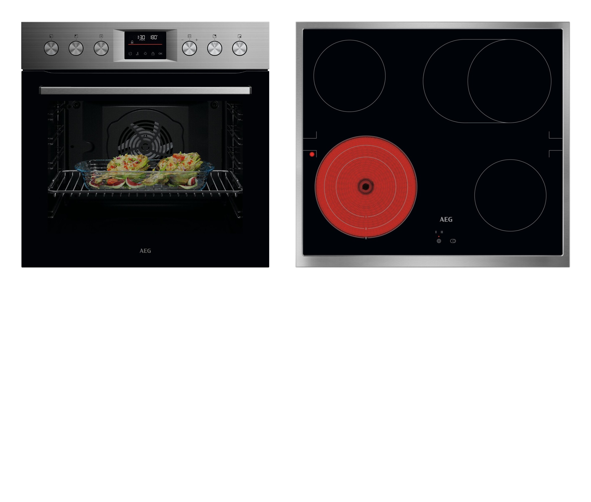 AEG Serie 5000 »OU5PE40SM« Pyrolyse-Selbstreinigung Einbauherd mit Pyrolyse - Selbstreinigung & Glaskeramikkochfeld EXPlore-Display