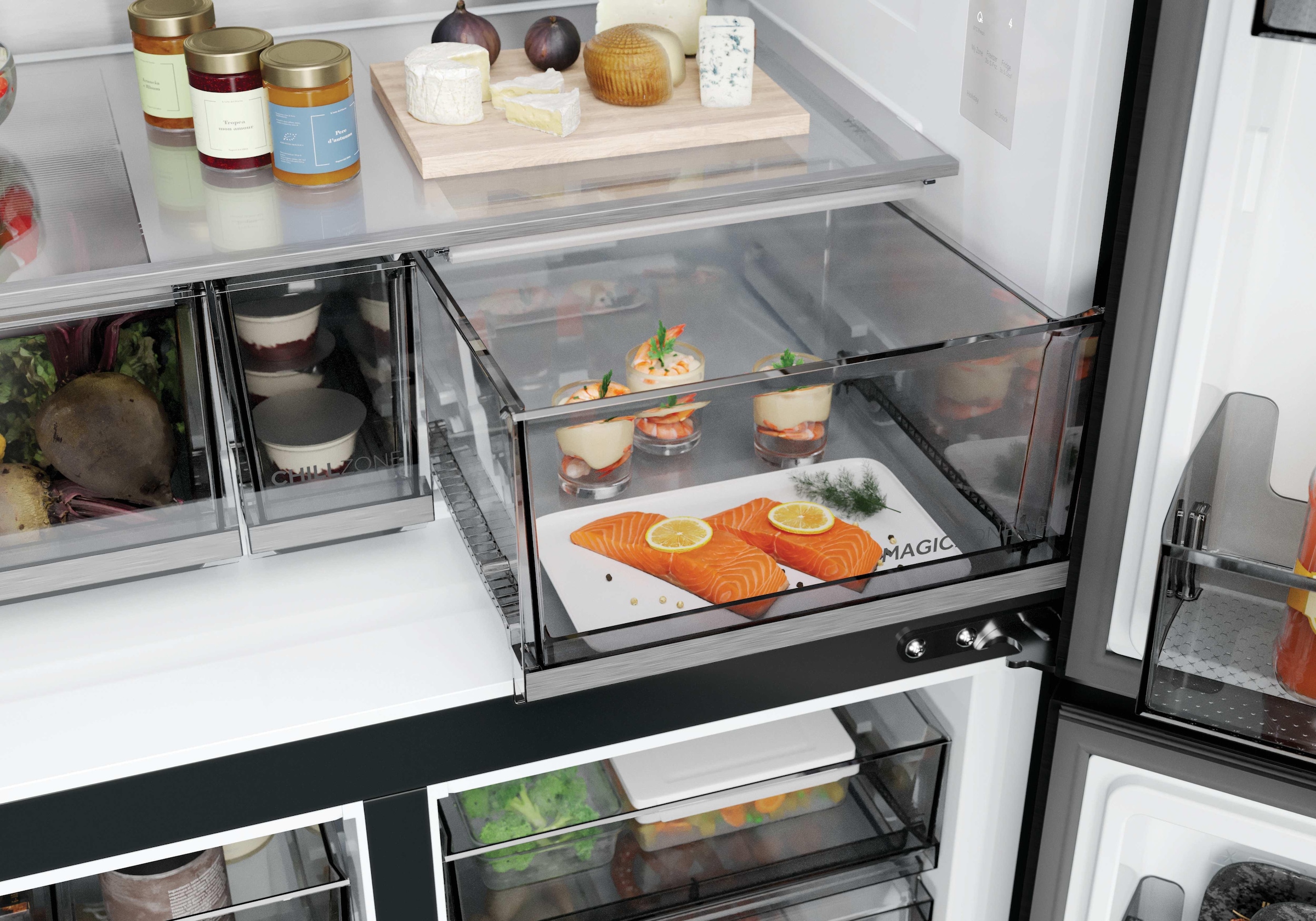 Haier Multi Door Horizon Collection »HCR79F18CHMB« 182,5 cm hoch 90,5 cm breit Wasserdispenser & Eiswürfelbereiter