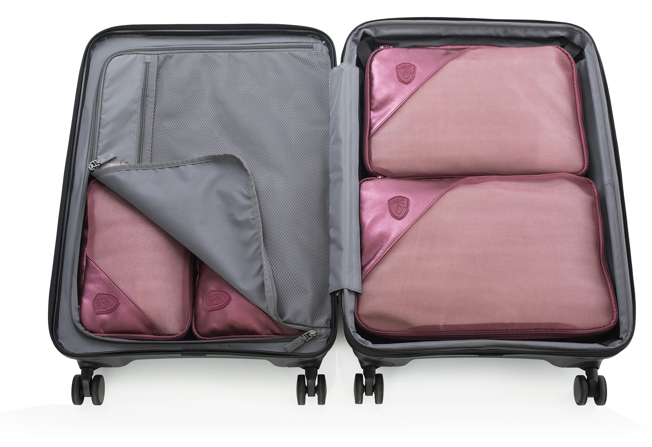 Heys Kofferorganizer »Metallic-Packing Cube«, (Set, 5 tlg., Packtaschenset), Reiseorganizer Koffer-Packhilfe organisiert für Urlaube und Reisen