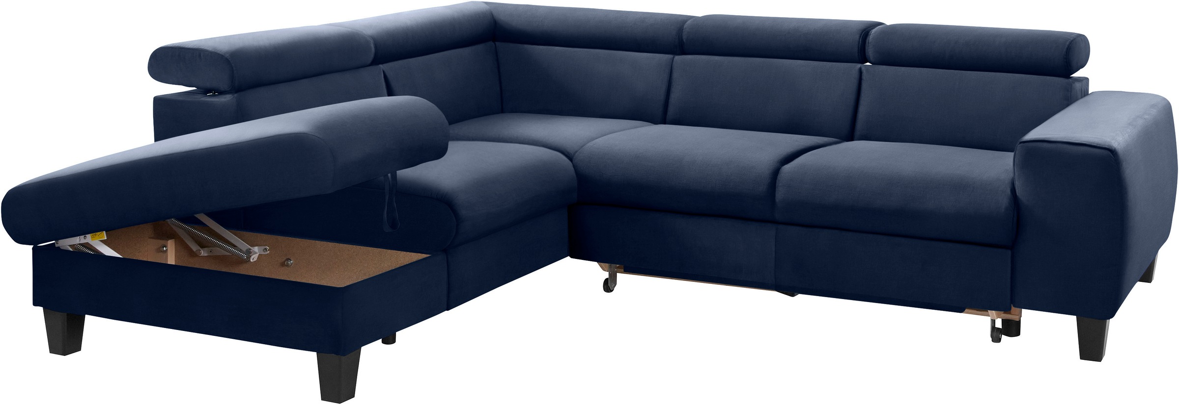 COTTA Ecksofa »Morven L-Form mit Kopfteilverstellung«, wahlweise mit Bettfunktion, Bettkasten & Wireless-Charger