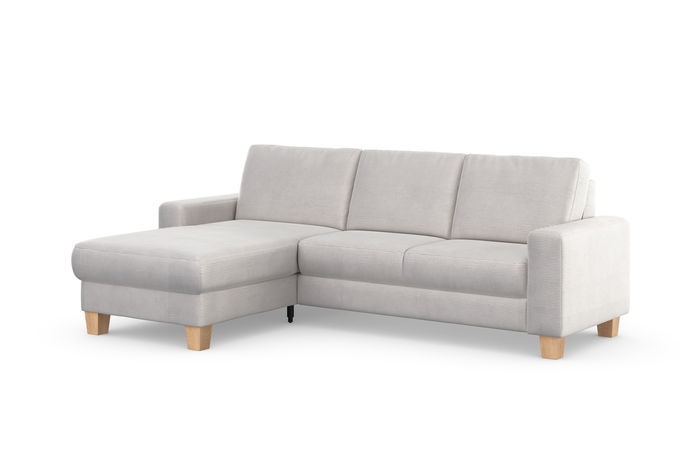Home affaire Ecksofa »Summer L-Form«, mit Recamiere, mit oder ohne Bettfunktion und Bettkasten, Cord-Bezug