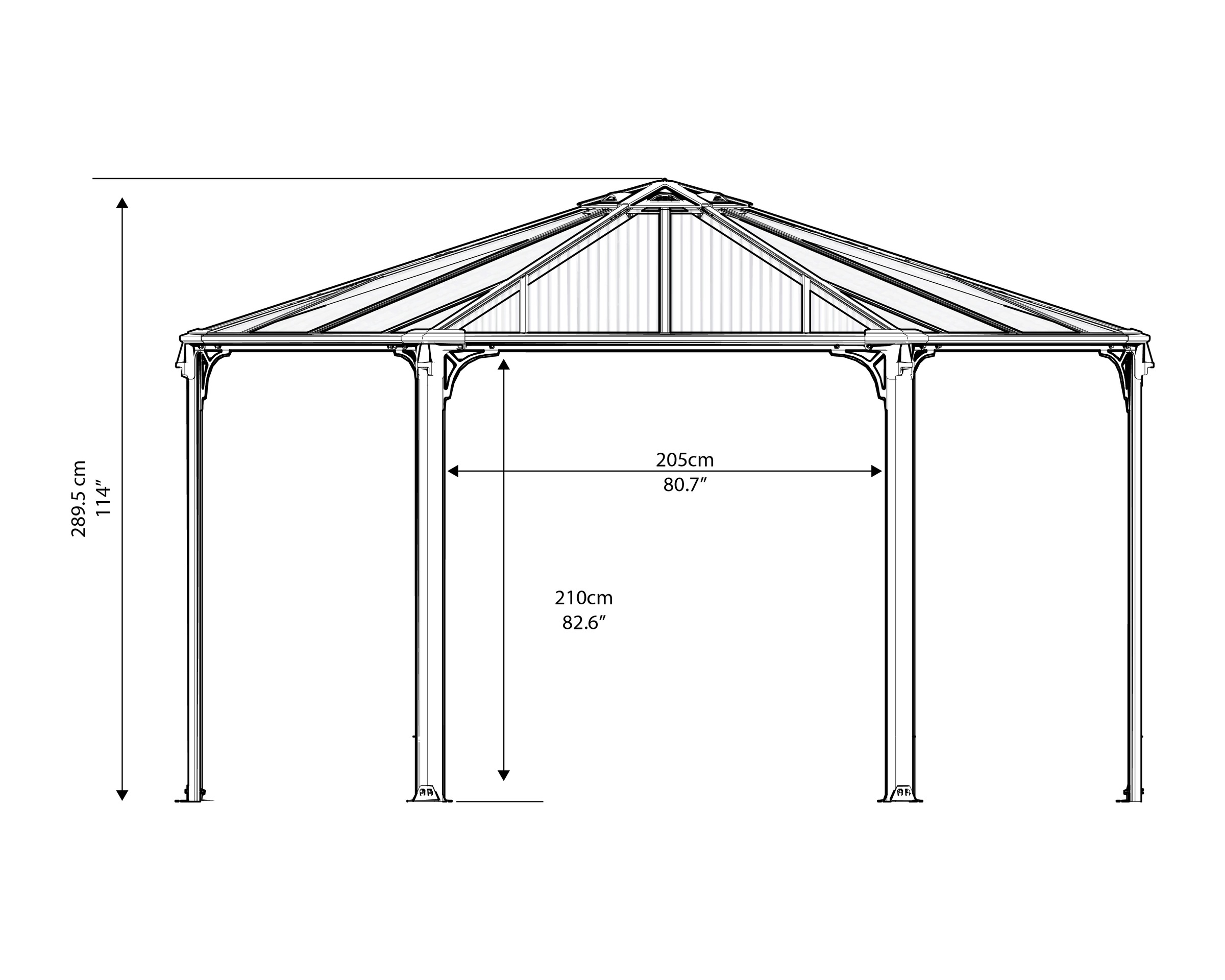Palram - Canopia Pavillon »Monaco«, BxT: 390x450 cm