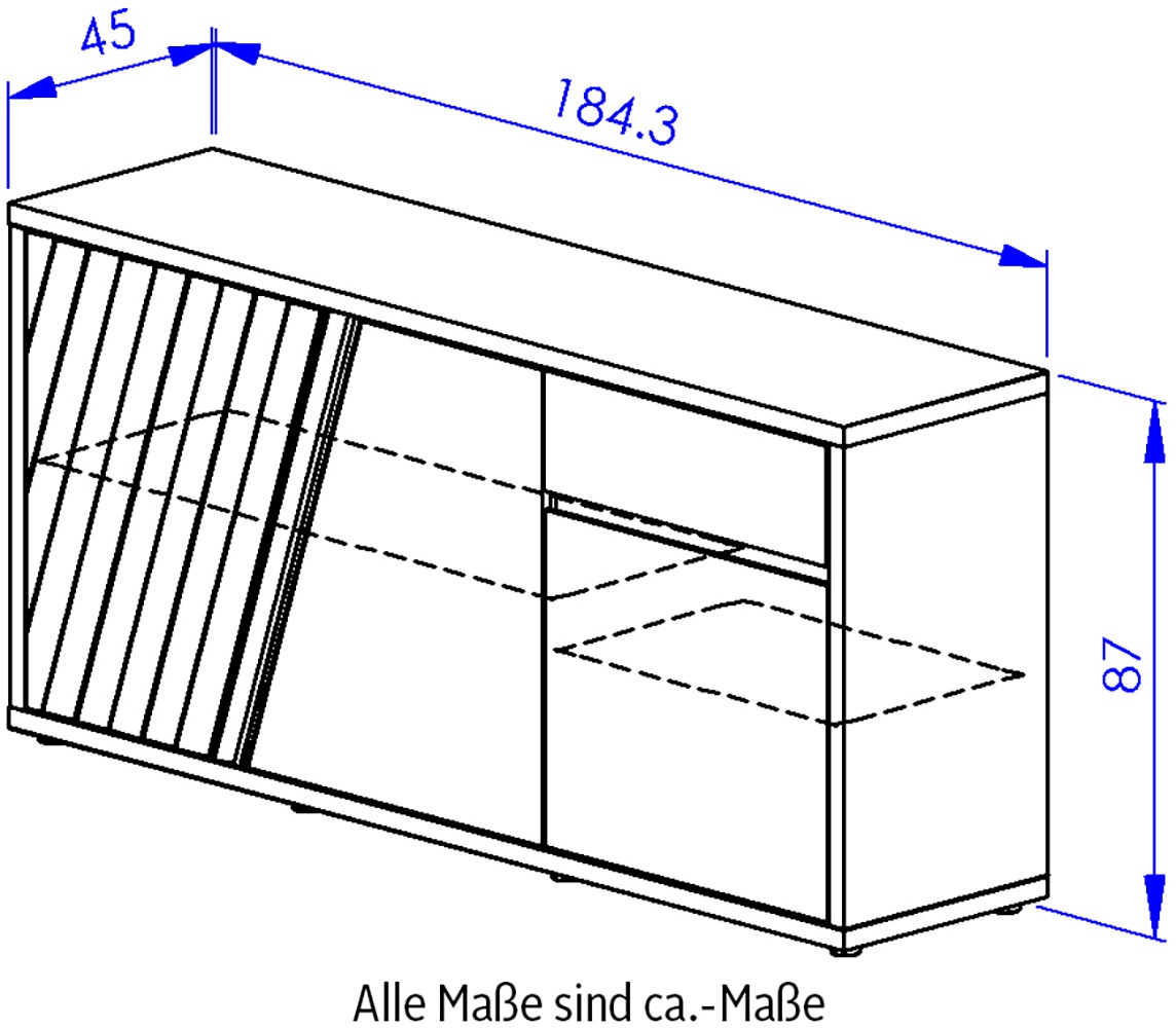 Gami Sideboard »EPURA«, Sideboard 3 Türen 1 Schublade
