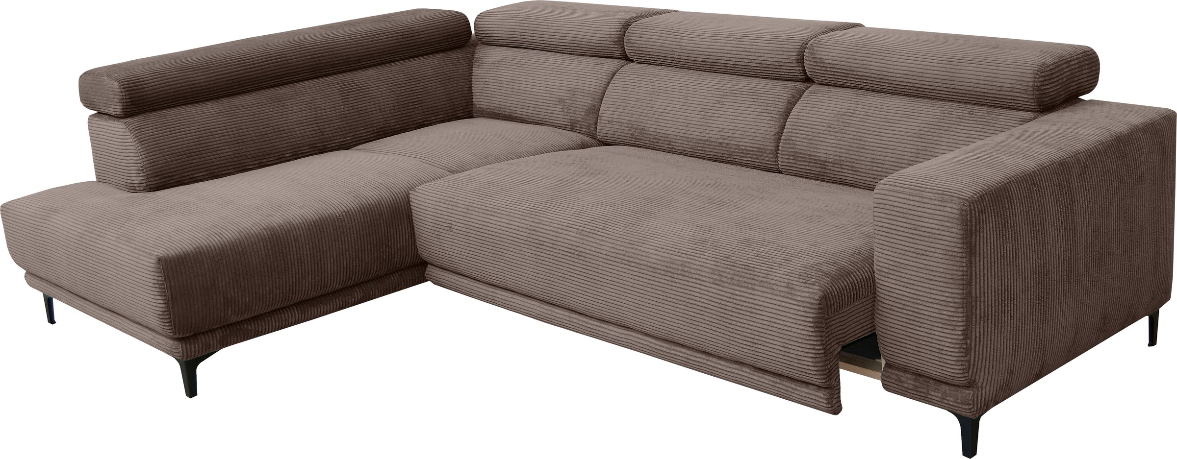 alina Ecksofa »Hikari«, wahlweise mit Sitzvorzug, in modernem Cordstoff, Breite 302 cm