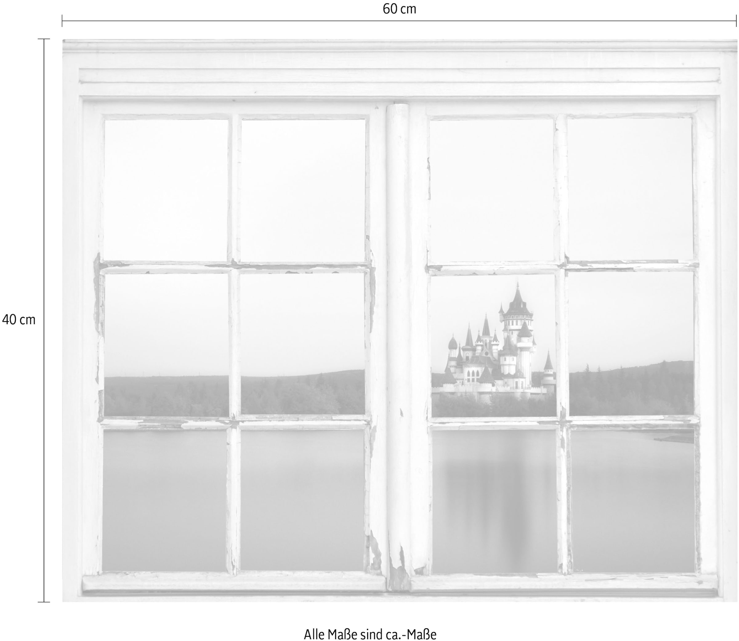 queence Wandsticker »Schloss am Meer«, Wandsticker, Wandbild, selbstklebend, Schloss, Meer, Wasser
