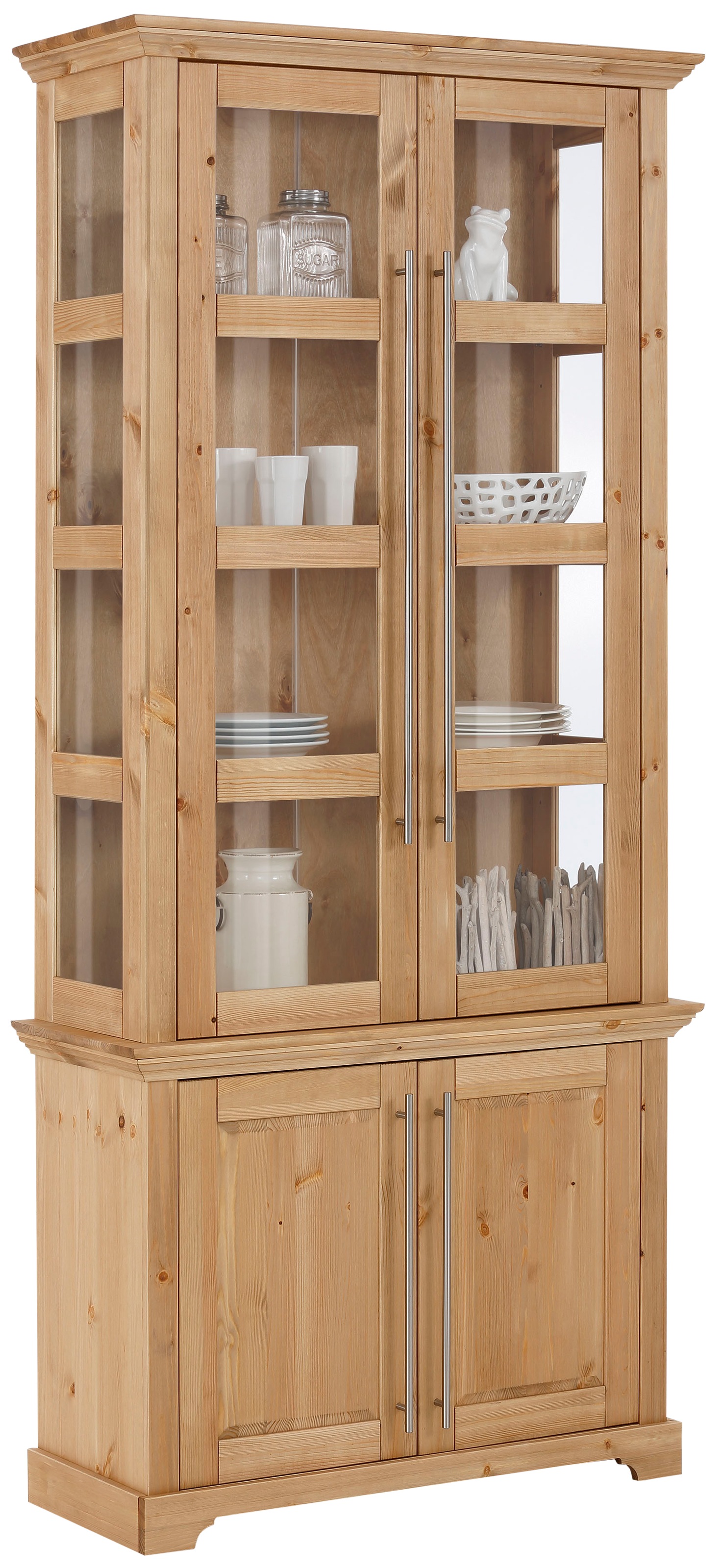 Home affaire Vitrine »Meliss«, aus massiver Kiefer, FSC® zertifiziert, Brei günstig online kaufen