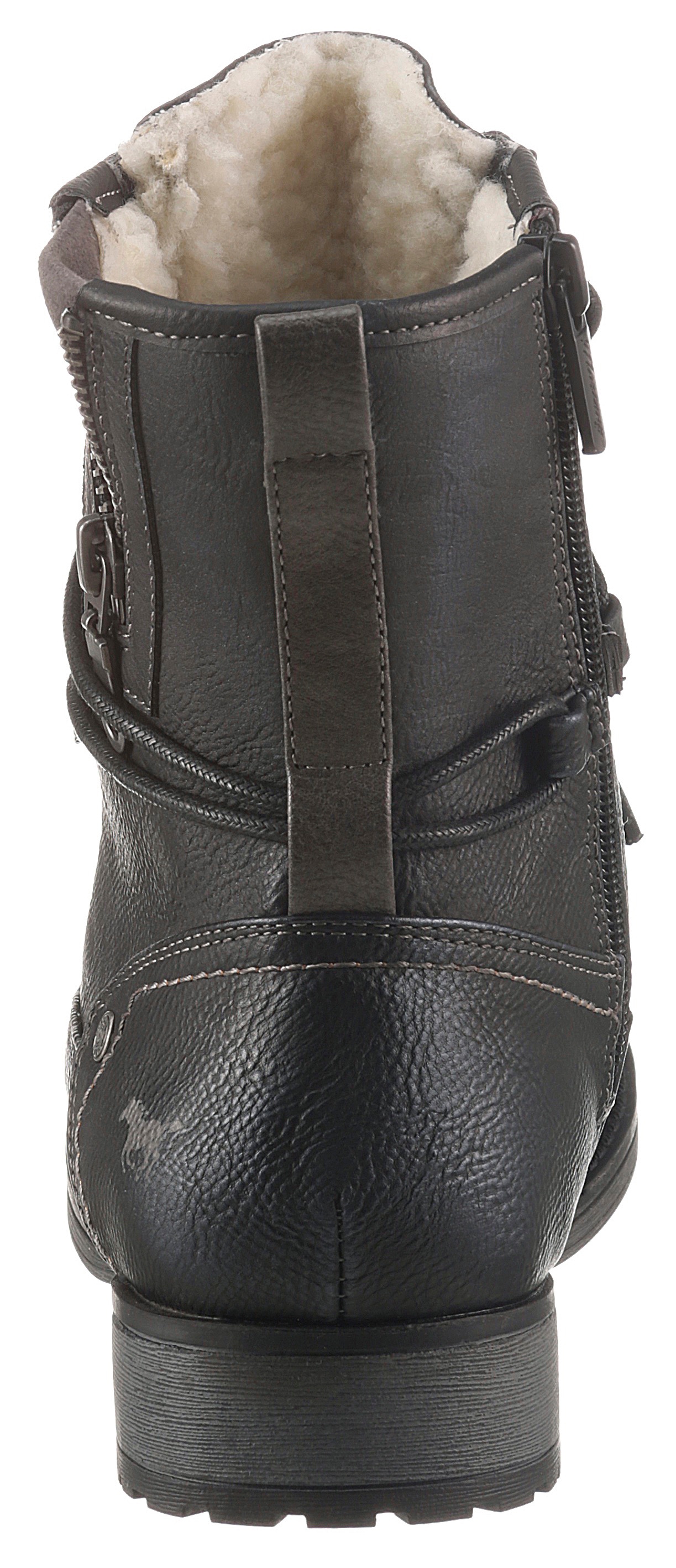 Mustang Shoes Winterboots, Blockabsatz, Winterstiefelette, Schnürboots mit Nieten besetzt