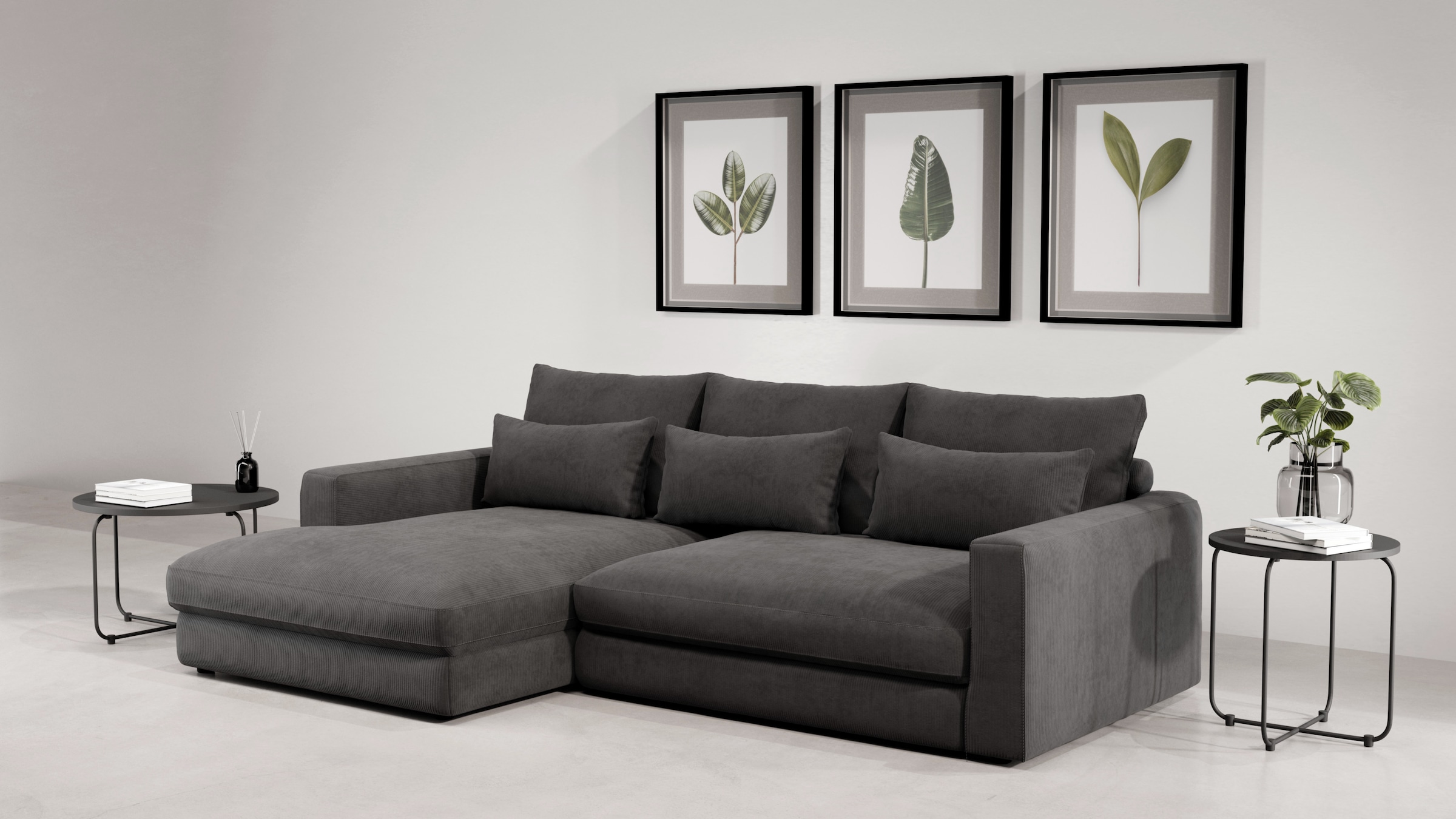 Home affaire Ecksofa »Darwin, viele Kissen, extra tiefe Sitzfläche, 271/89/ günstig online kaufen