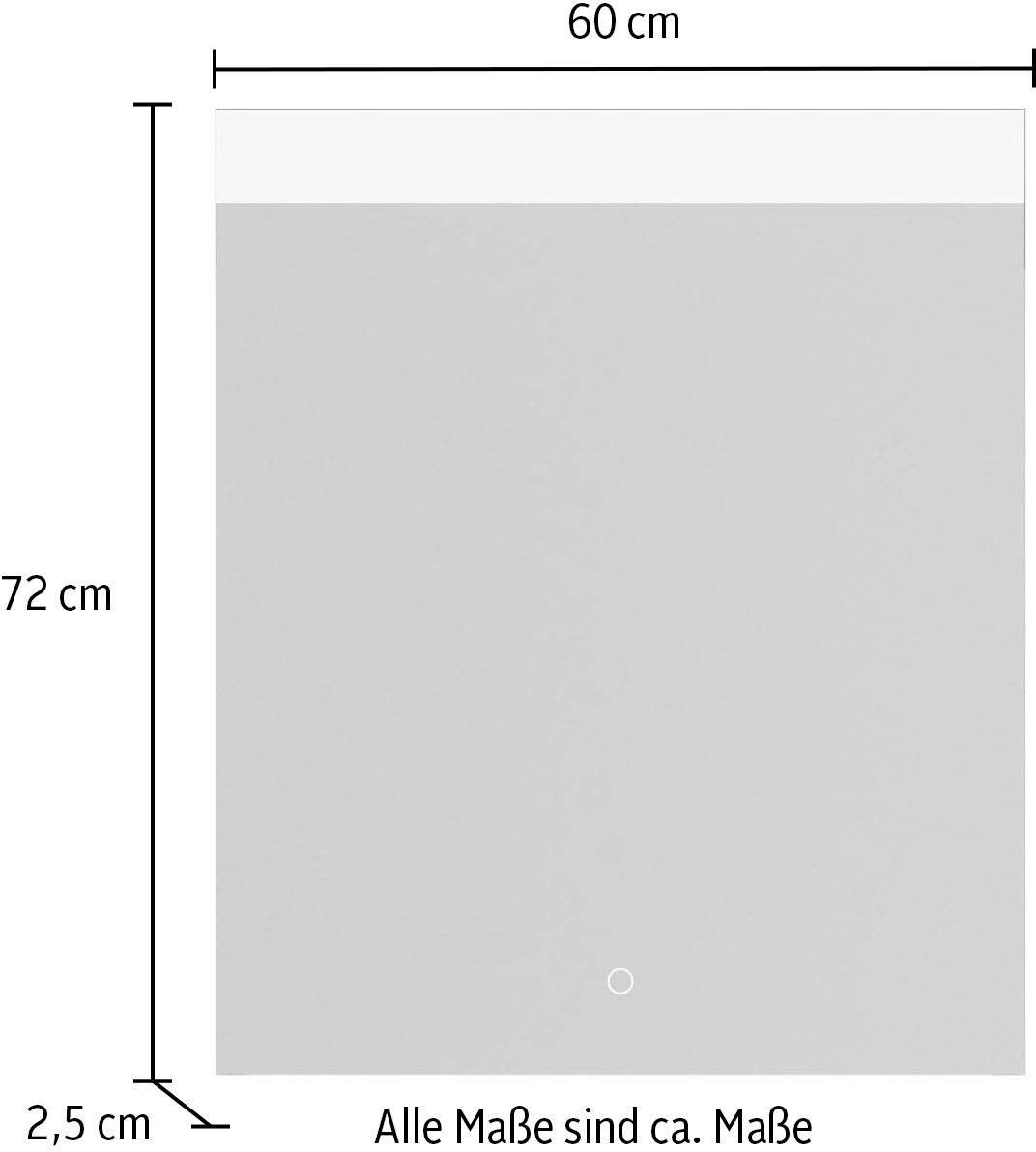nobilia® Spiegel »Marja eckig«, in Breiten 60, 80, 100 und 120 cm, inkl. LED-Beleuchtung