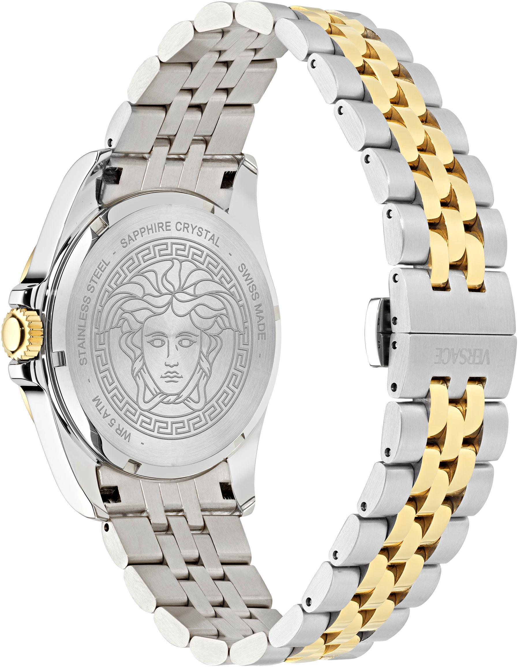 Versace Quarzuhr »VERSACE ANTEO« Armbanduhr, Herrenuhr, Swiss Made, Saphirglas, Edelstahlarmband, Datum