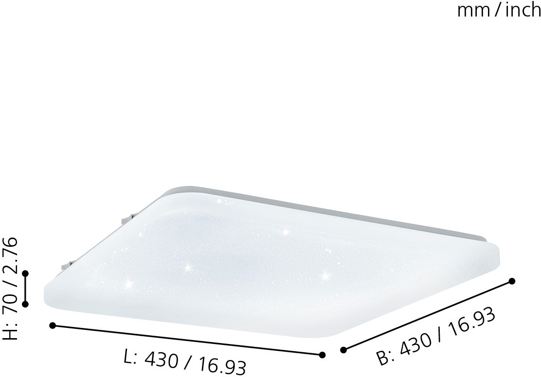 EGLO LED Deckenleuchte »FRANIA-S«, LED-Board, Warmweiß, weiß / L43 x H7 x B günstig online kaufen