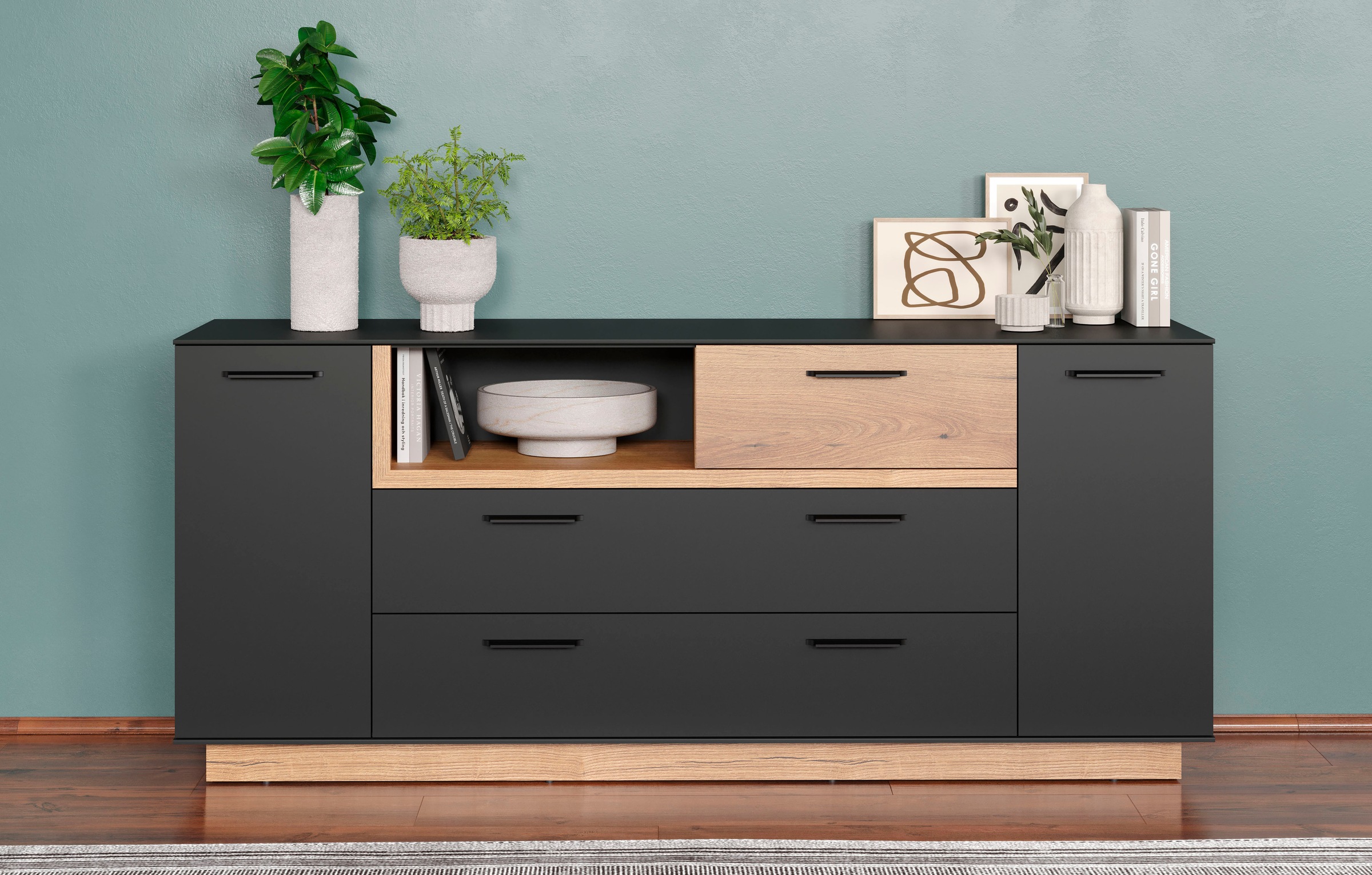 INOSIGN Sideboard »Premont«, (1 St.), Kommode, Breite 187 cm breit, mit viel Stauraum
