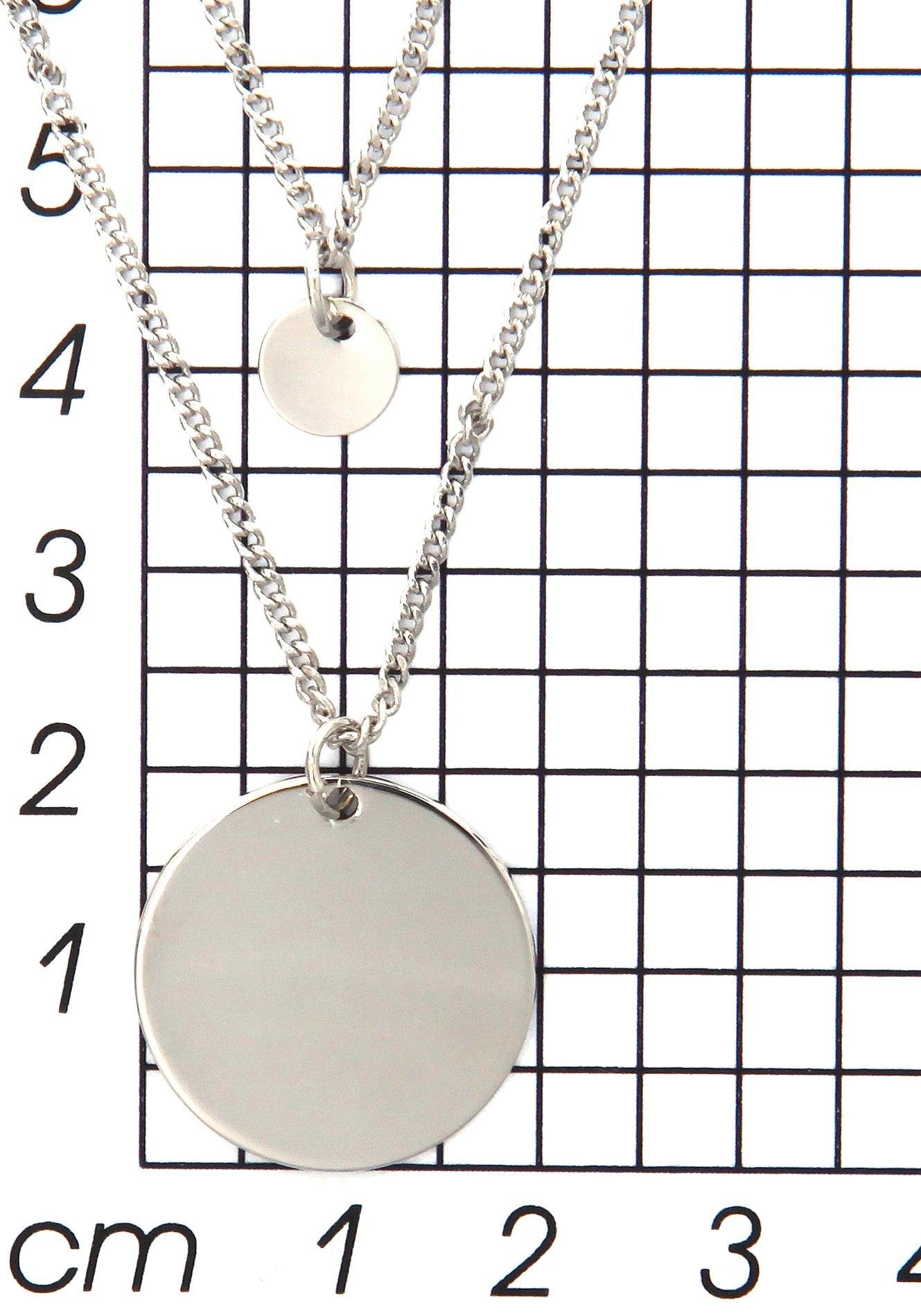 Firetti Ketten-Set »2-reihige Layering Gliederkette mit runden Anhängern«, (Set, 2 tlg.)
