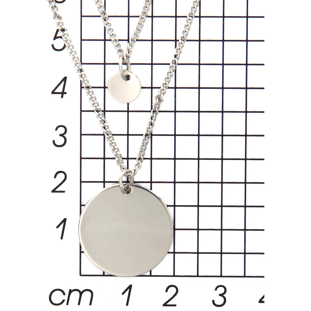 Firetti Collier-Set »2-reihige Layering Gliederkette mit runden Anhängern«, (Set, 2 tlg.)