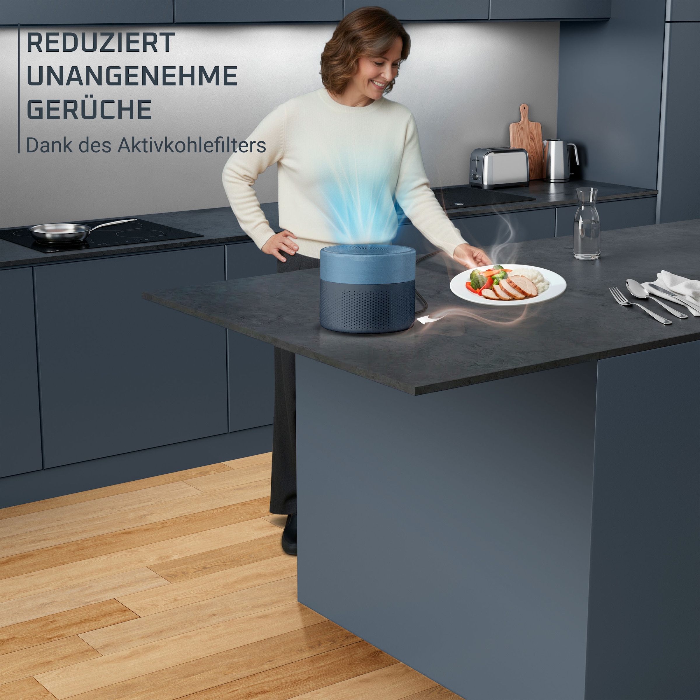 Rowenta Luftreiniger »Pure Air Mini, für zu Hause, ultrakompakt« für 22 qm Räume besonders leise, Nachtmodus, reduziert unangenehme Gerüche