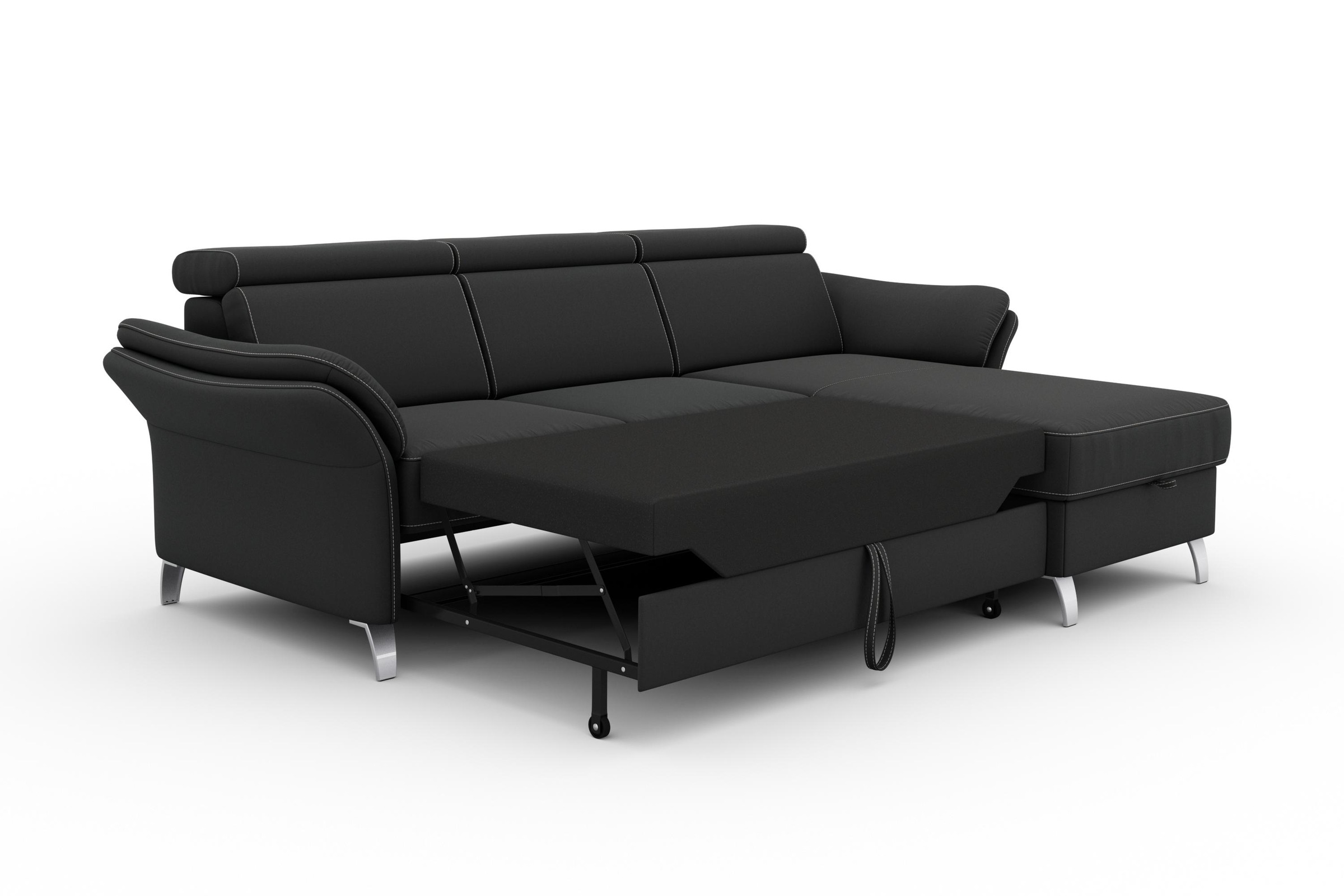 sit&more Ecksofa »Vincenzo L-Form«, inklusive Kopfteilverstellung, wahlweise mit Bettfunktion, Bettkasten