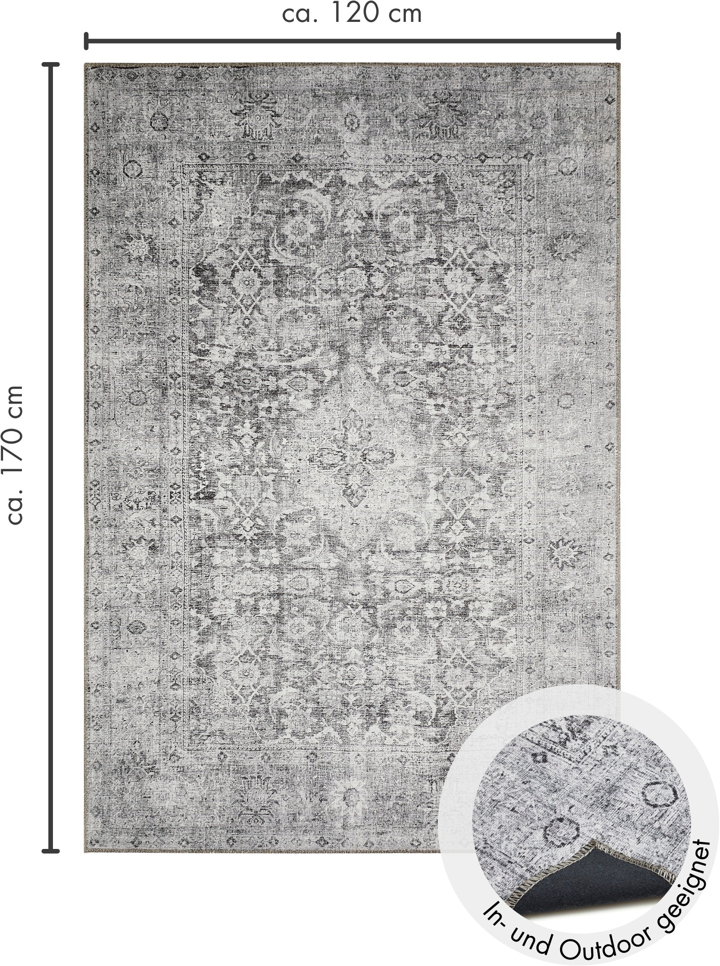 LUXOR living Teppich »Lago«, rechteckig, 6 mm Höhe, faltbarer Teppich, modernes Design, waschbar, In- und Outdoor geeignet