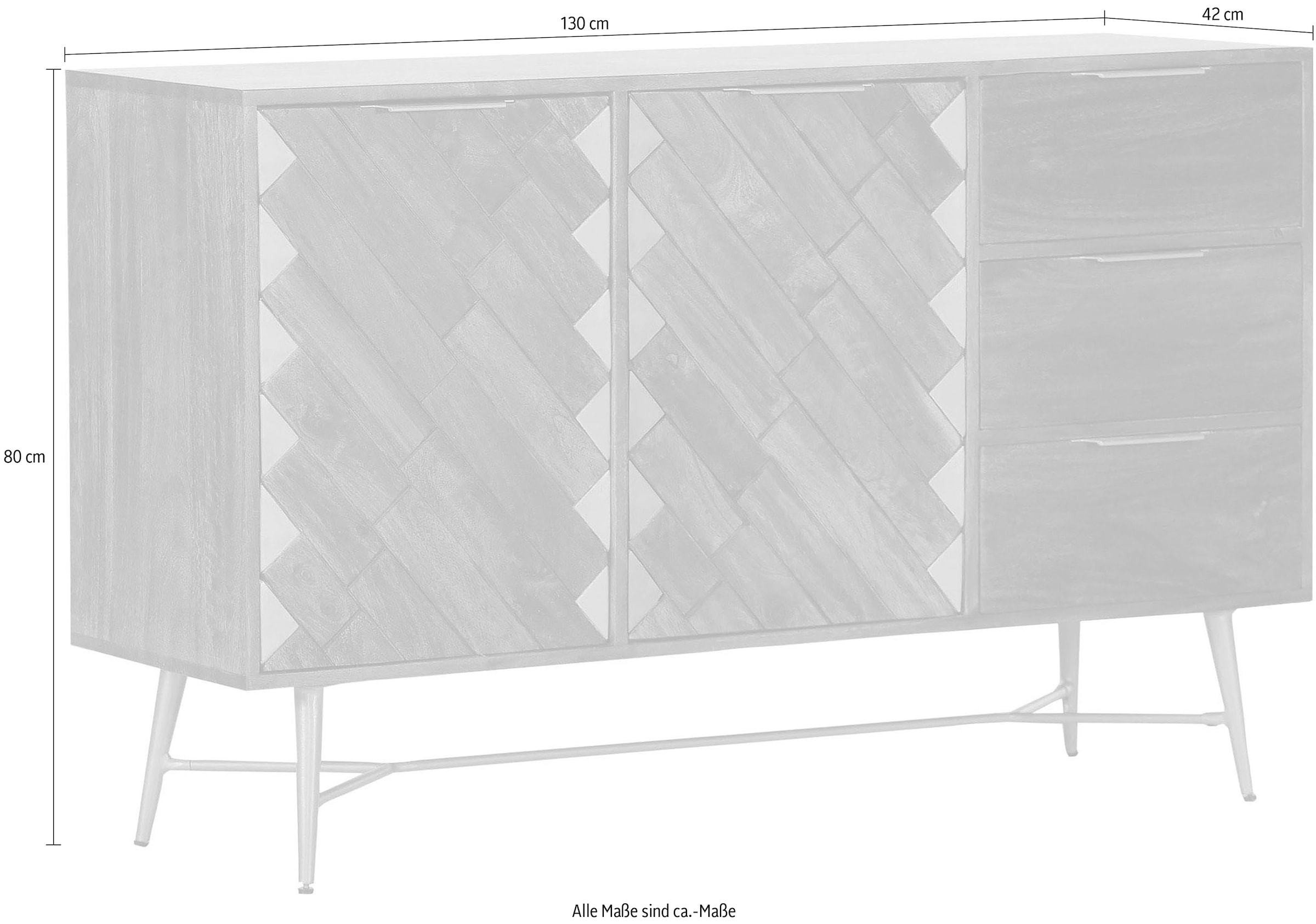 Gutmann Factory Sideboard »Marbella« Kommode, Breite 130 cm