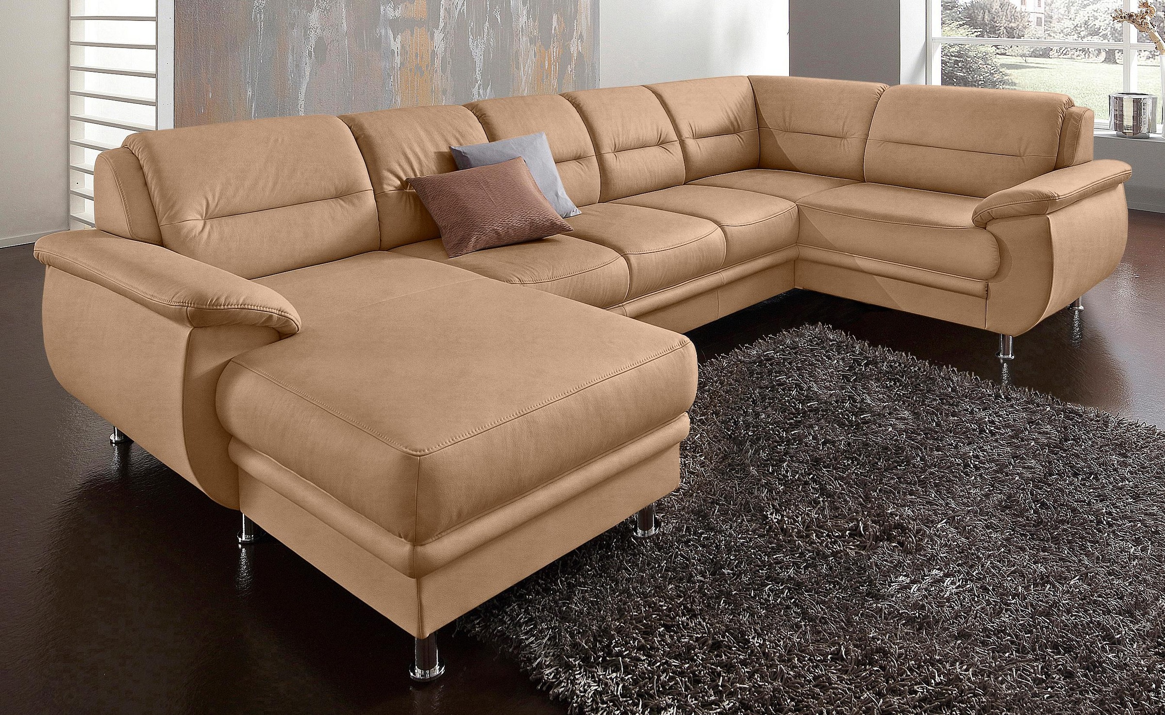 sit&more Wohnlandschaft »Mailand U-Form, B: 312 cm« optional Bettfunktion günstig online kaufen