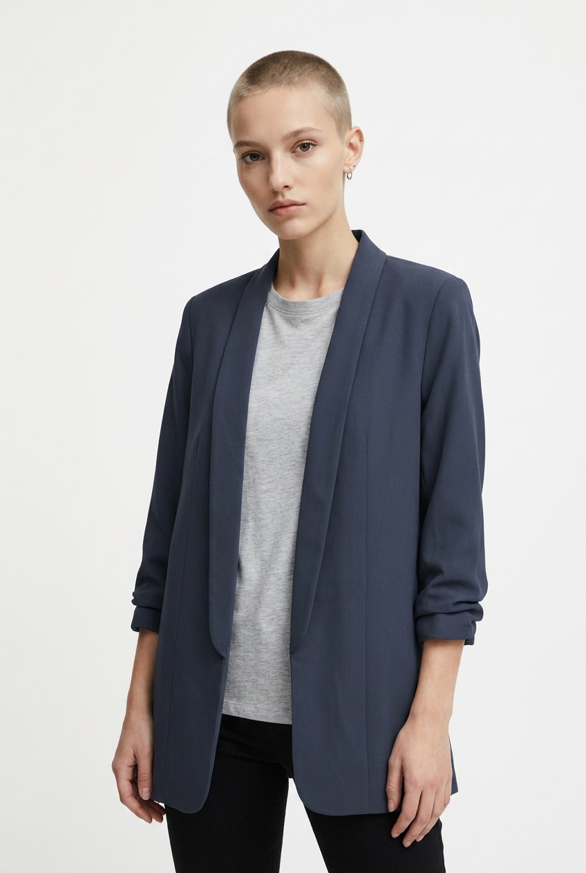 pieces Blusenblazer »PCBOSELLA 3/4 BLAZER NOOS« Materialmix, regular fit