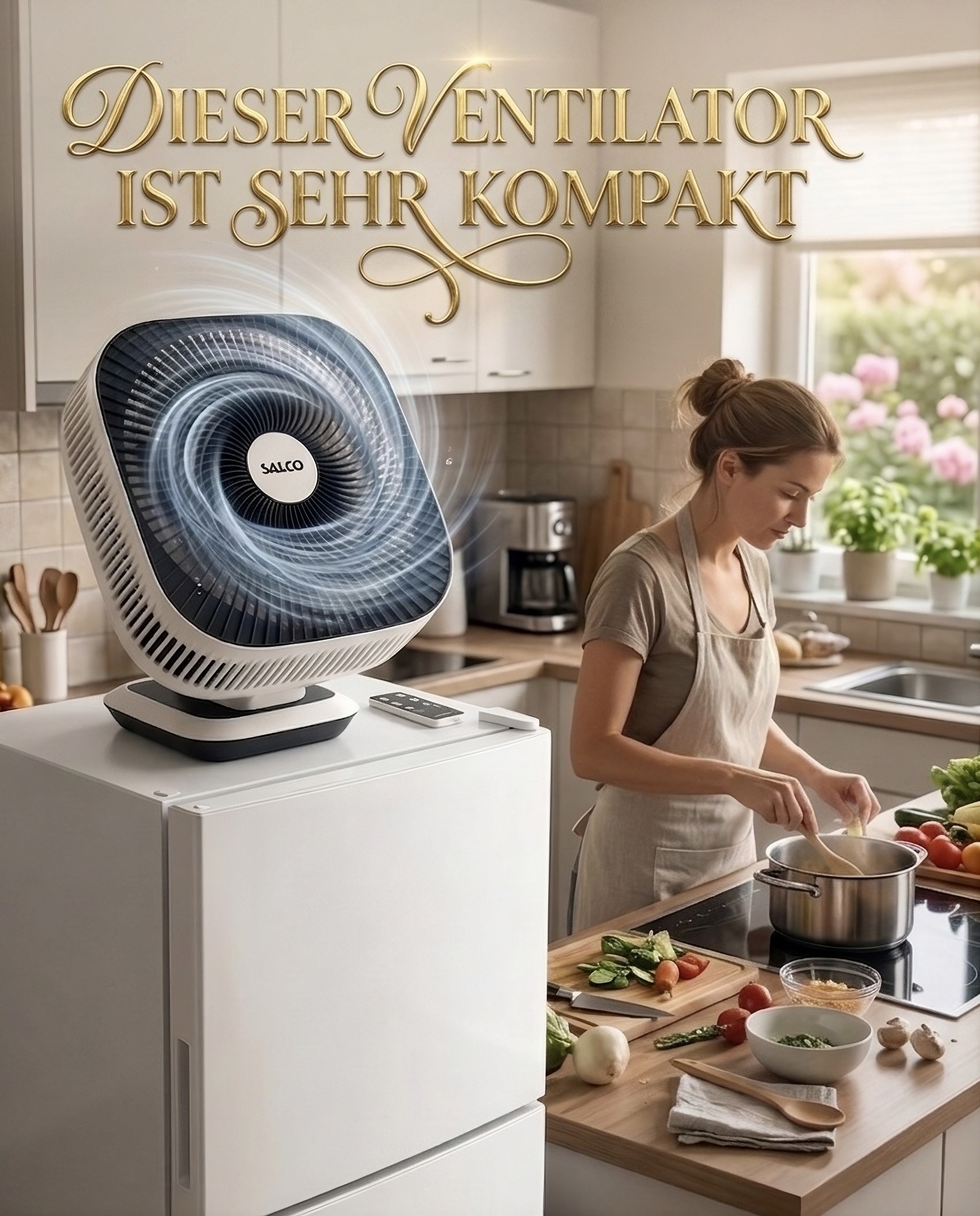 SALCO Tischventilator »SST-261« 8 Geschwindigkeiten, 80°-Oszillation & Neigung, Timer, Fernbedienung