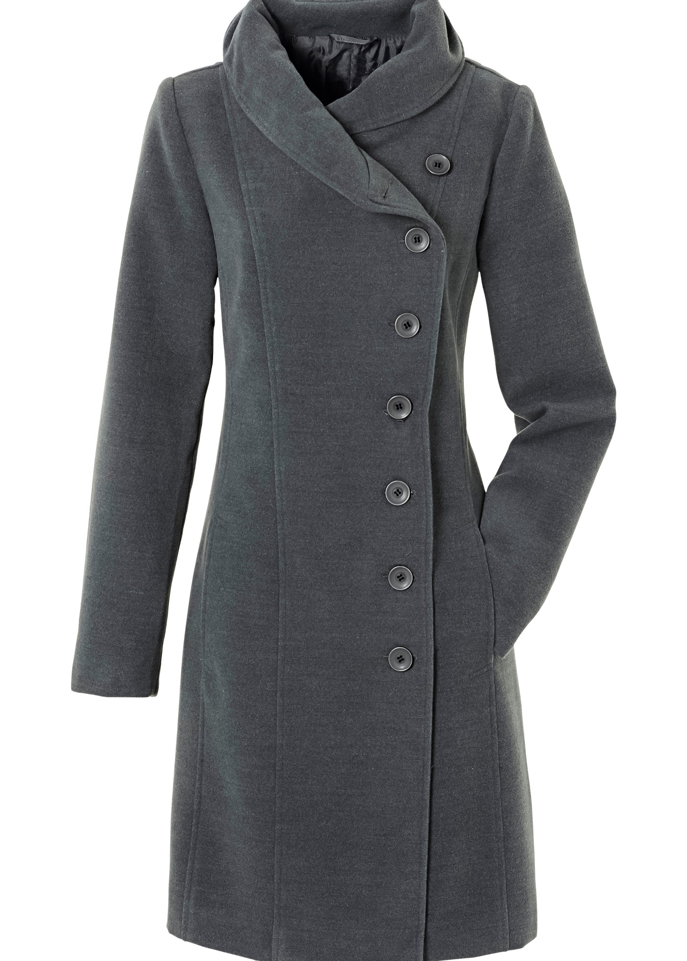 bonprix Kurzmantel femininer Stil, mit besonderem Kragen