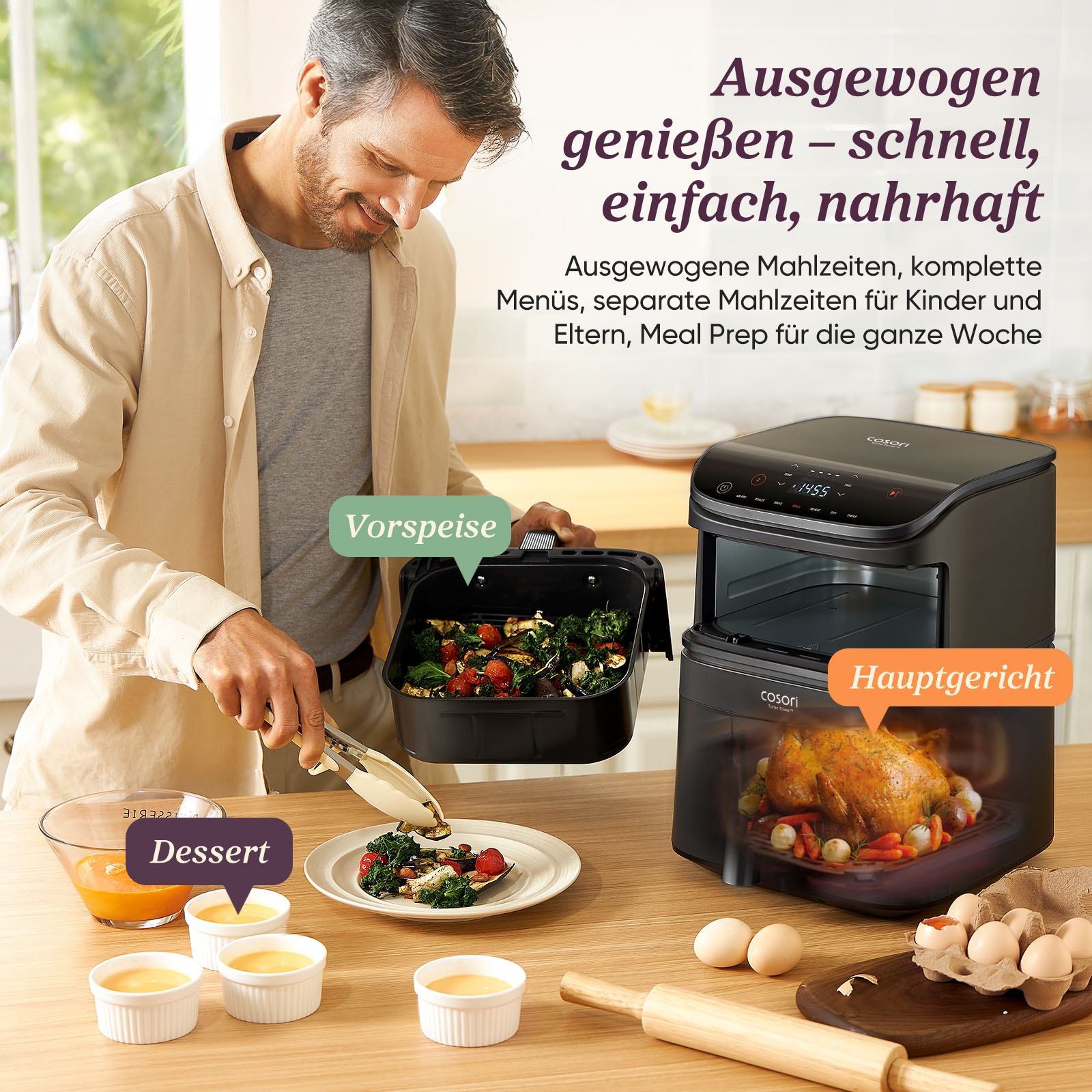 Cosori Heißluftfritteuse »CAF-DC121-AEUR« 2630 W
