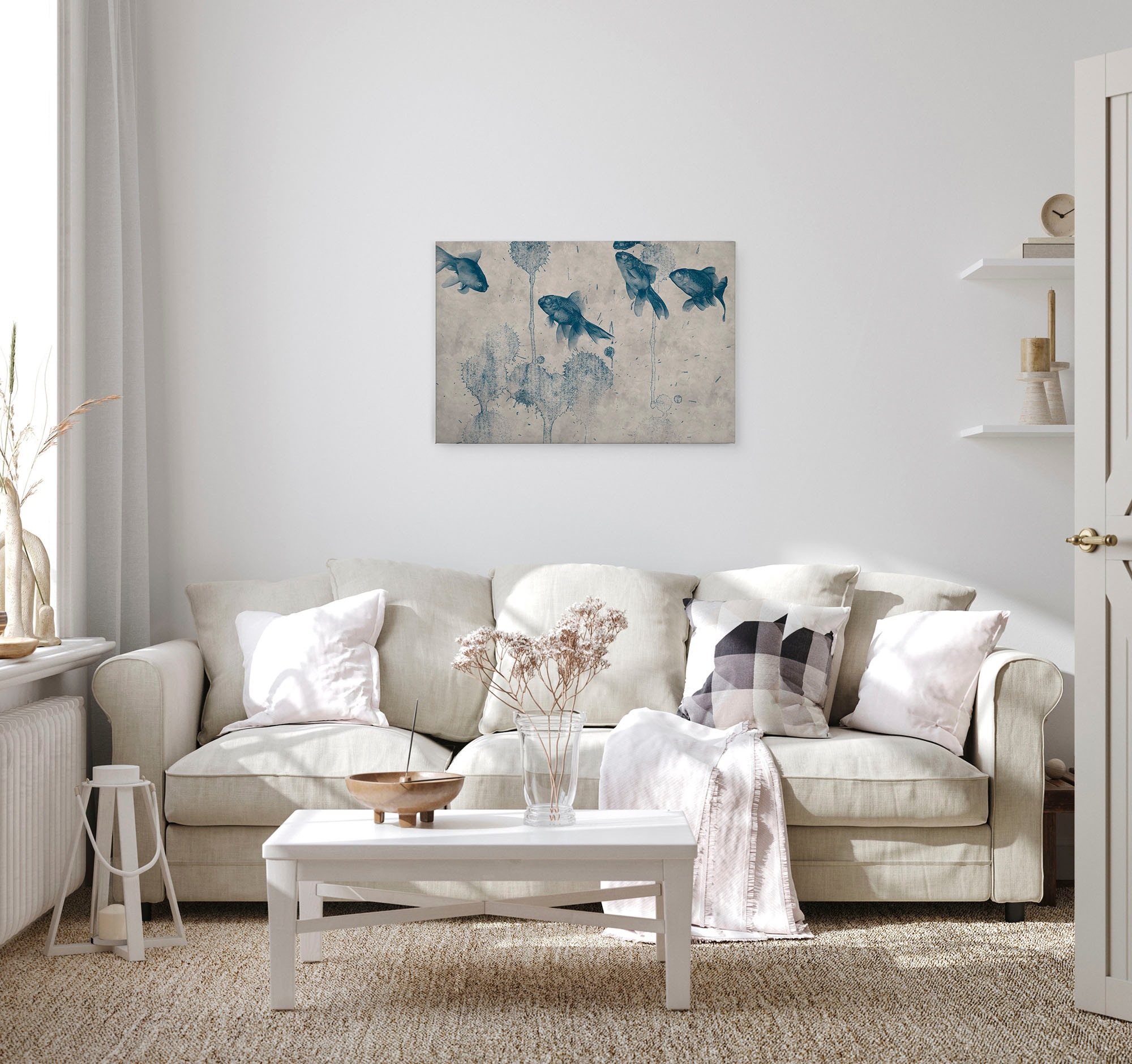 A.S. Création Leinwandbild »pond« Kunst | Tiere 1 Stk. tlg. Keilrahmen Bild Fische Asiatisch Koi Leinwand-Bild Wohnzimmer modern