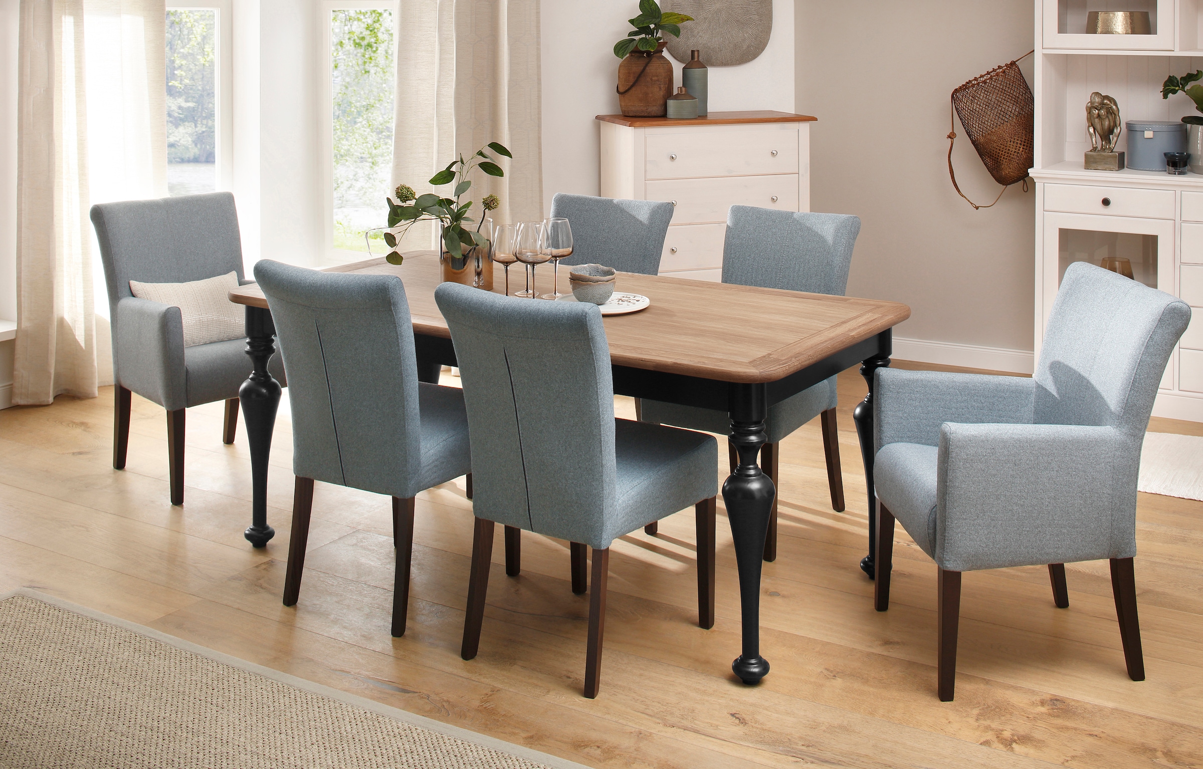 Home affaire Esszimmerstuhl »King« () Polsterstuhl, Armlehnstuhl, Gestell M günstig online kaufen