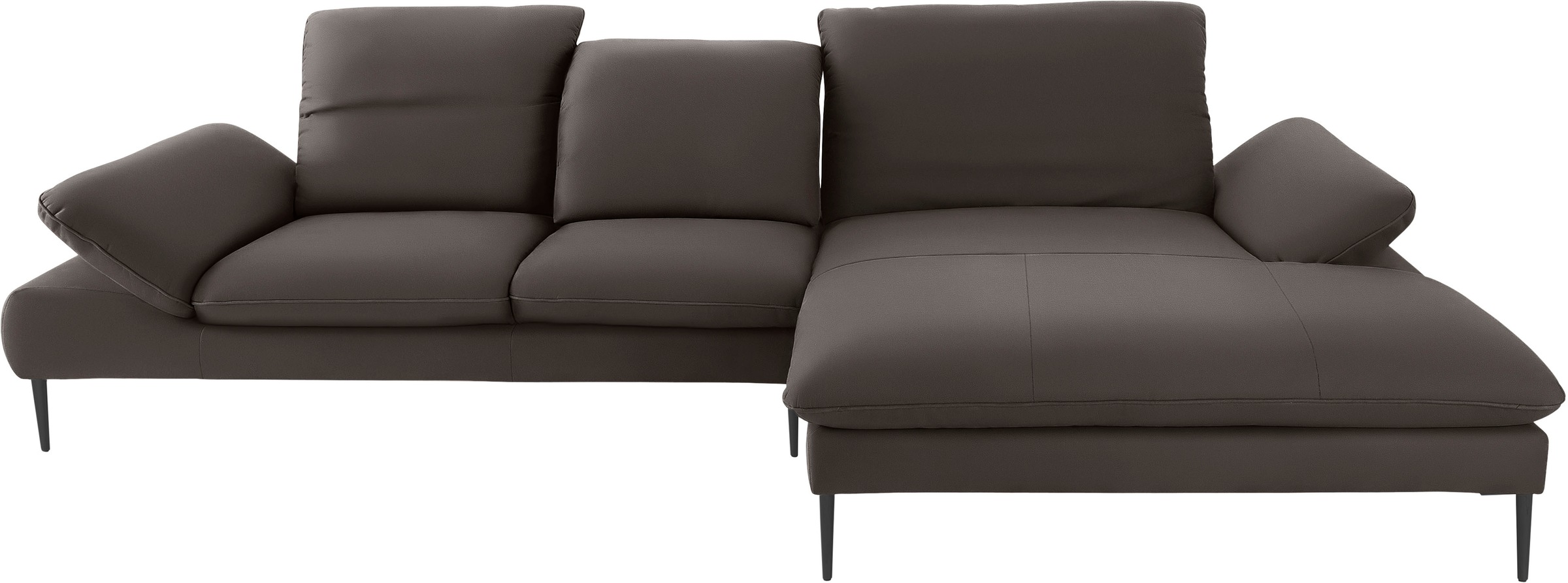 W.SCHILLIG Ecksofa »enjoy&MORE, Designsofa, bequem, zeitlos und elegant, L-Form«, Sitztiefenverstellung, Füße schwarz pulverbeschichtet, Breite 340 cm