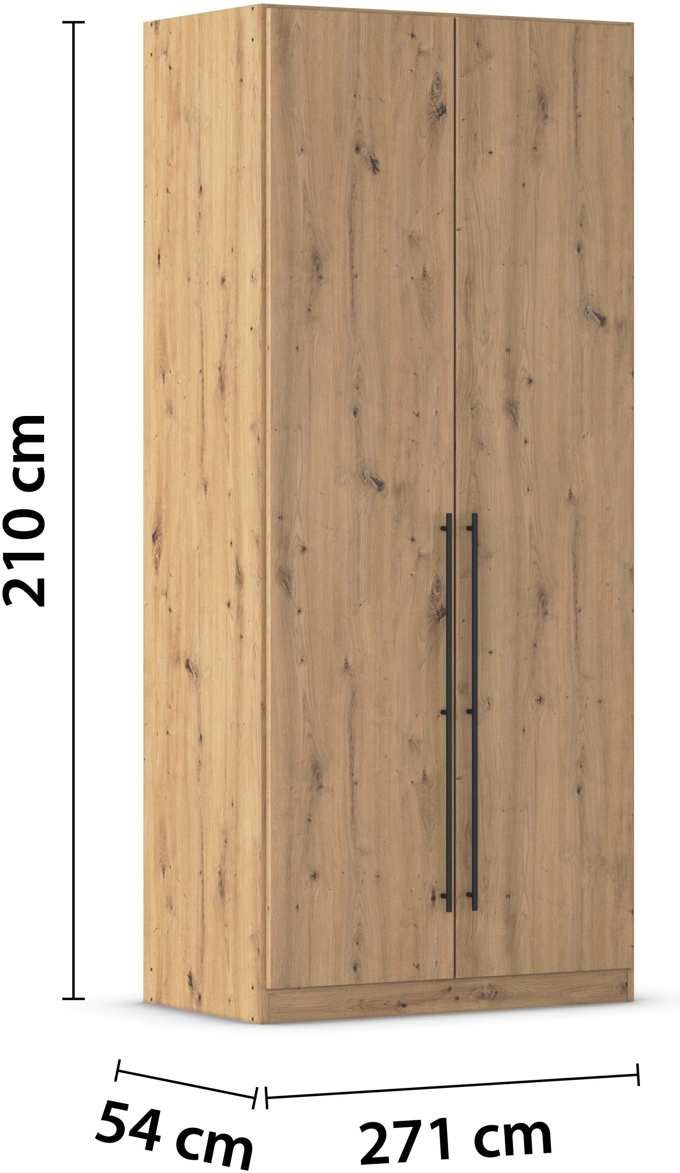 rauch Kleiderschrank, (in 3 verschiedenen Ausstattungen BASIC/CLASSIC/PREMIUM), mit hochwertigen Stangengriffen in Schwarz aus Metall MADE IN GERMANY