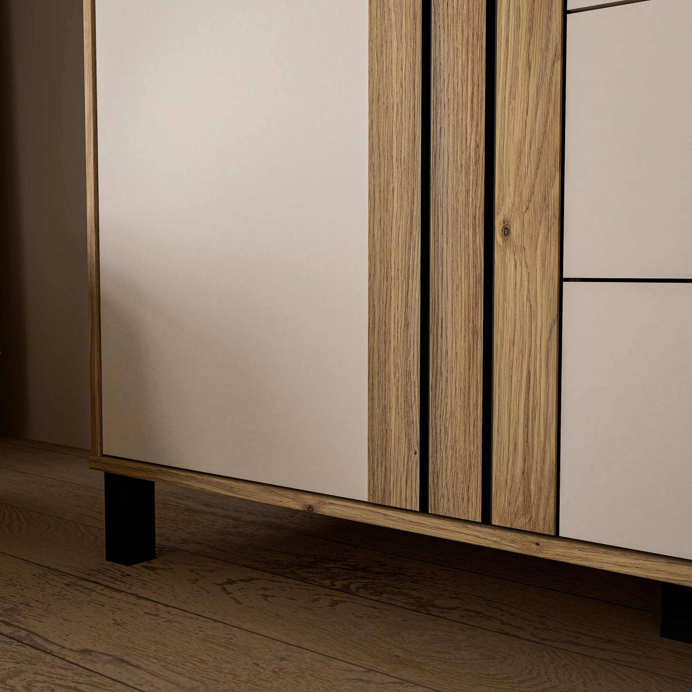 FORTE Sideboard »Killarney«, großes Sideboard, Stauraum, Soft Close, Metallgriffe