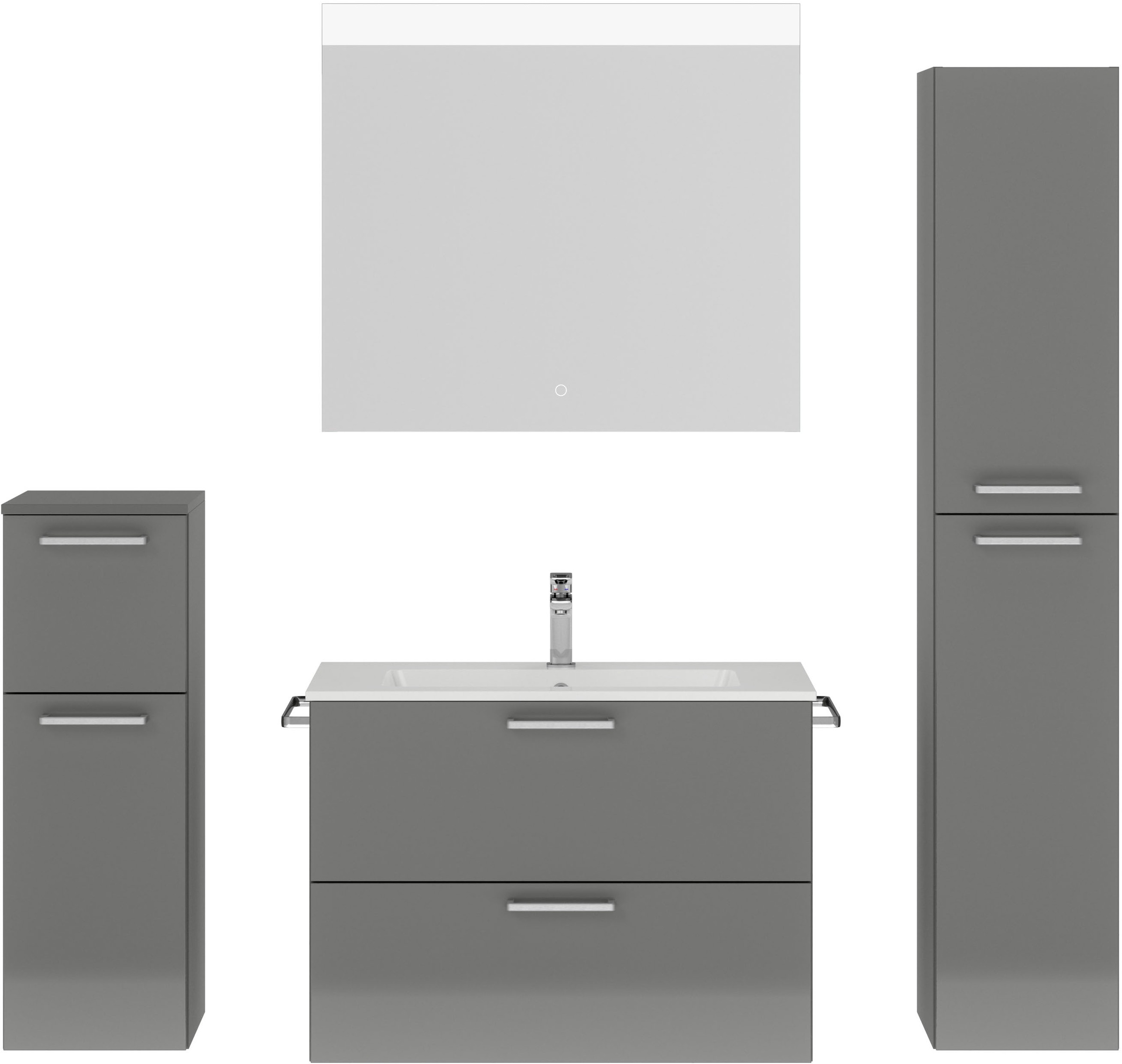 nobilia® Badmöbel-Set »Tolvina«, (4 St., vormontiert, mit Soft-Close), Hoch günstig online kaufen