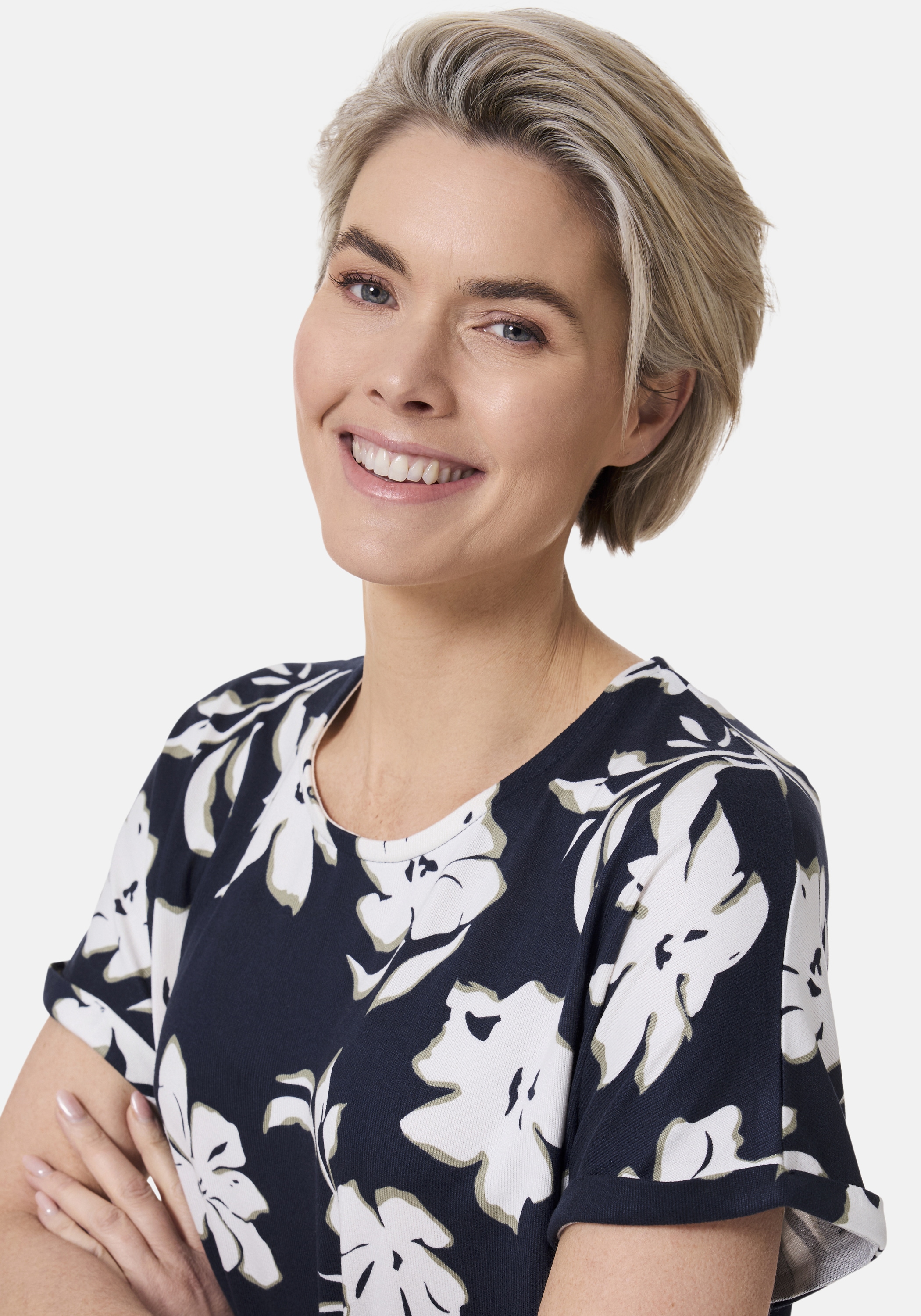 STOOKER WOMEN Kurzarmshirt »STCLEA Print T-Shirt« Regular Fit T-Shirt Spitzen- Shirt für Damen