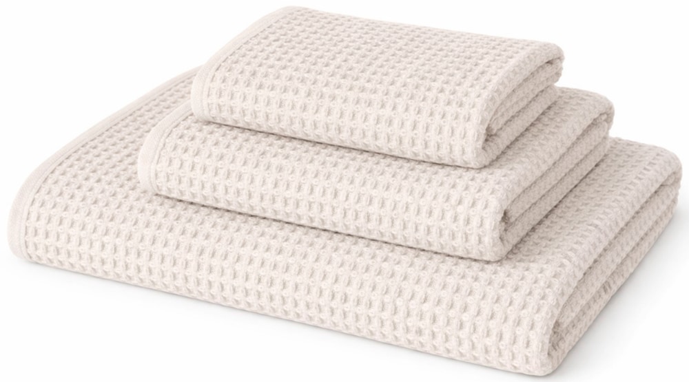 Gästehandtuch »LIVA« 30x50 cm, Waffelpiqué Struktur beige Waffelpiqué, Baumwolle B/L: 30cmx50cm, 3 Stk., Waffelpiqué