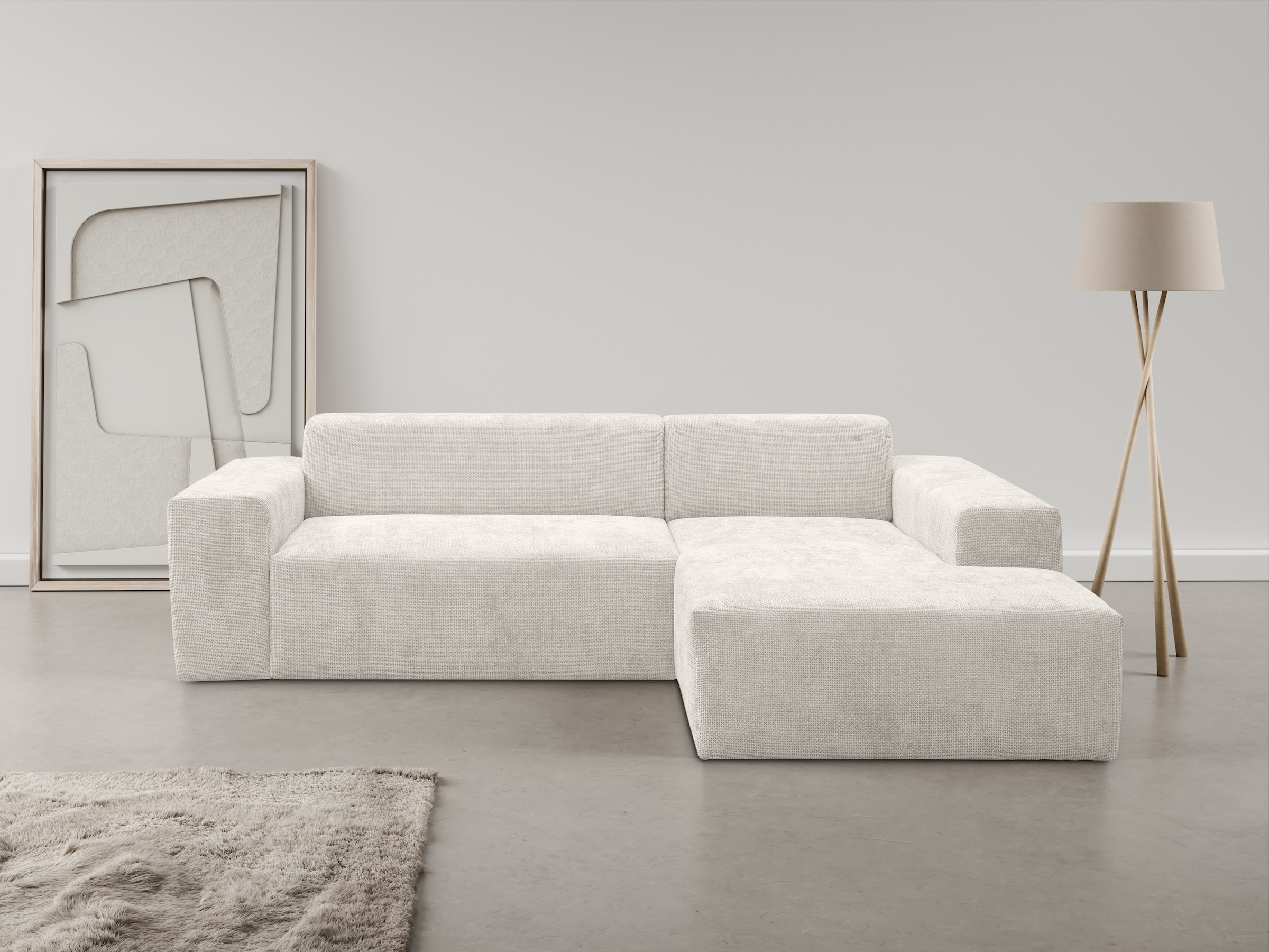 WERK2 Ecksofa »Zeus-L modern & zeitlos, Breite 253 cm, bequemes Sofa« Curvy günstig online kaufen
