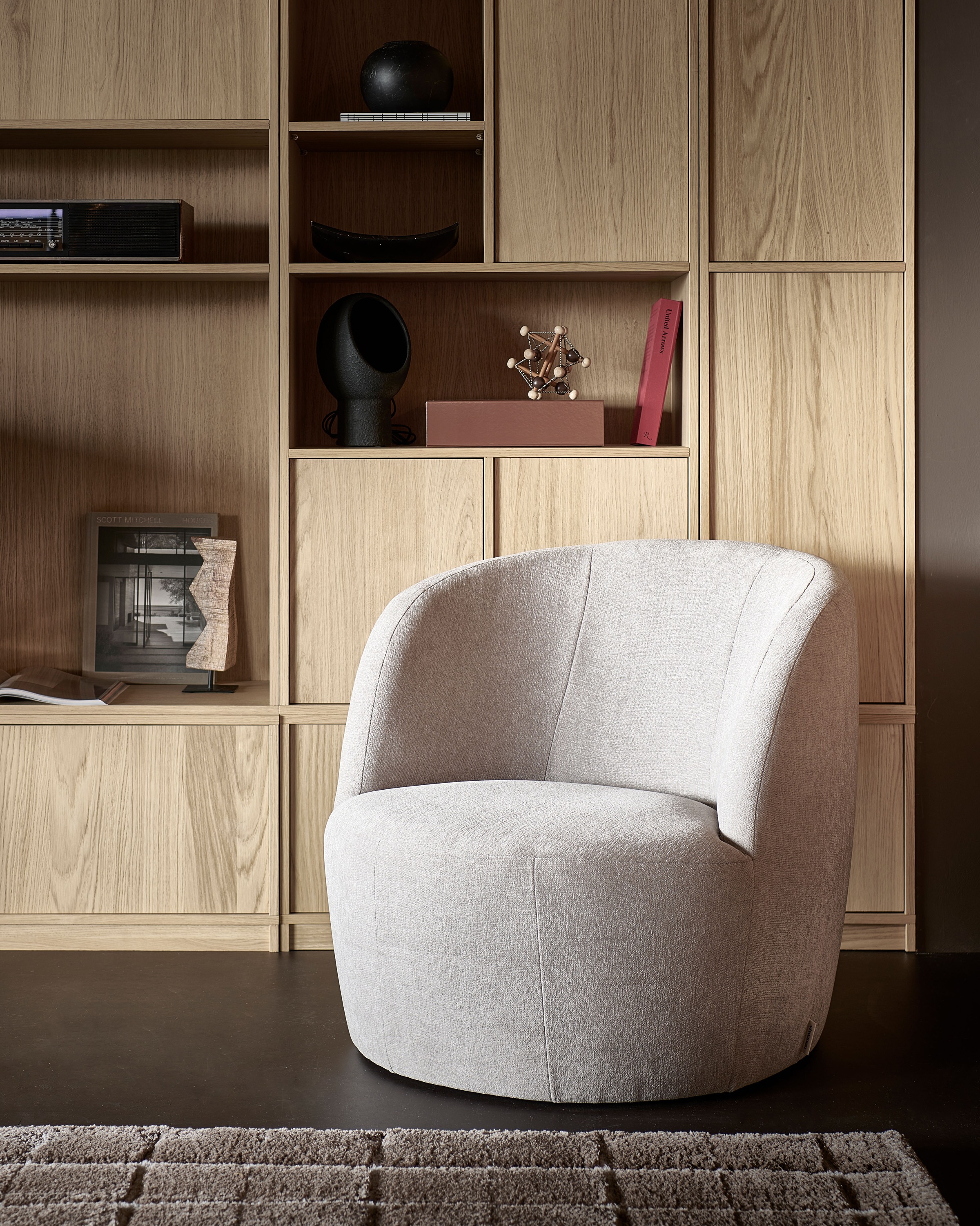 WOOOD Stauraumregal »Modulair mit Push-to-open und FSC® Eichenfurnier B110 x T40 x H199 cm« Vielfältige Fächergrößen, Tragkraft 15 kg pro Einlegeboden