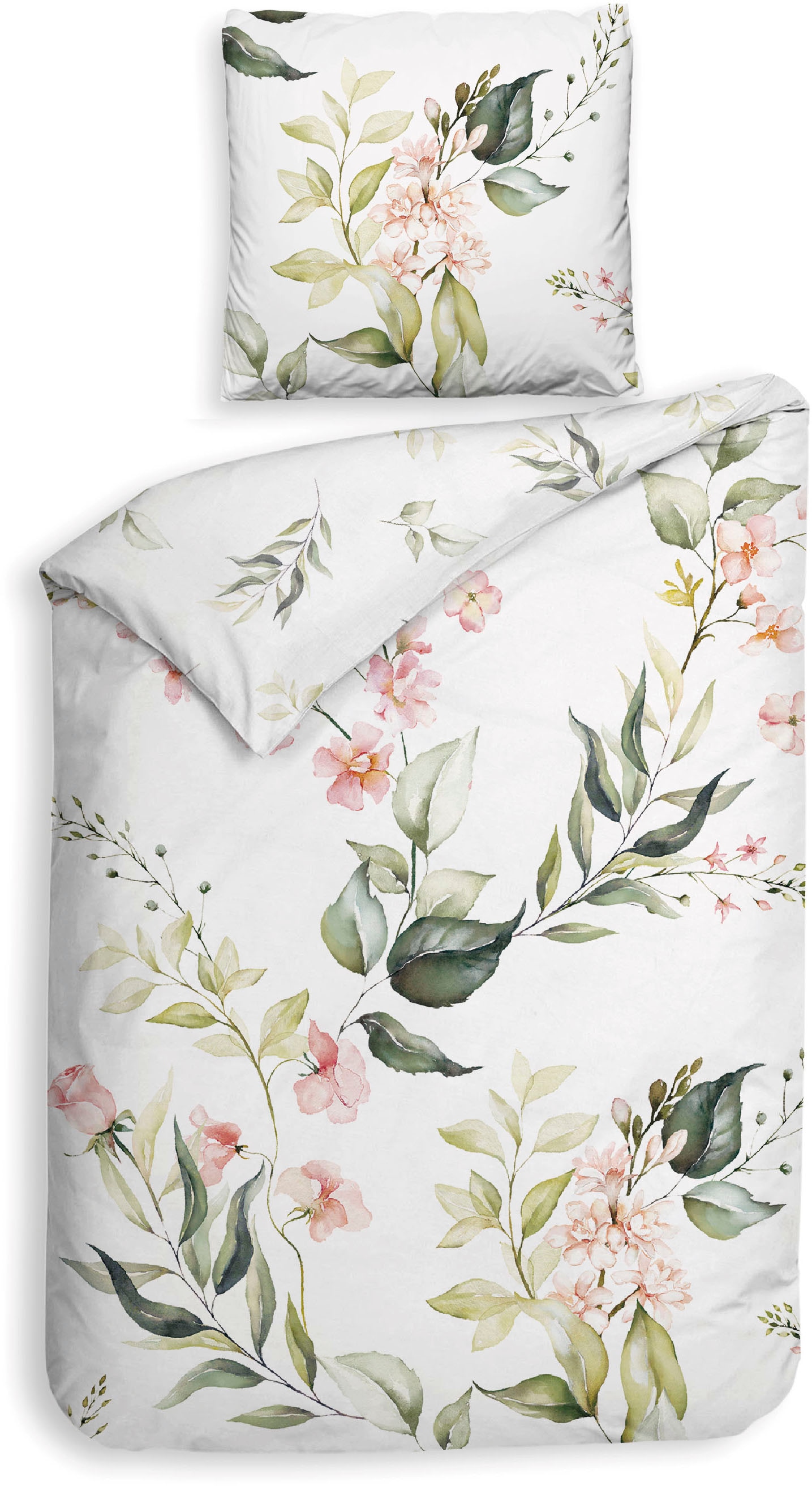 Heckett & Lane Bettwäsche »Alloro« 2 Stk. tlg. Blumen Muster, 100% Baumwoll günstig online kaufen