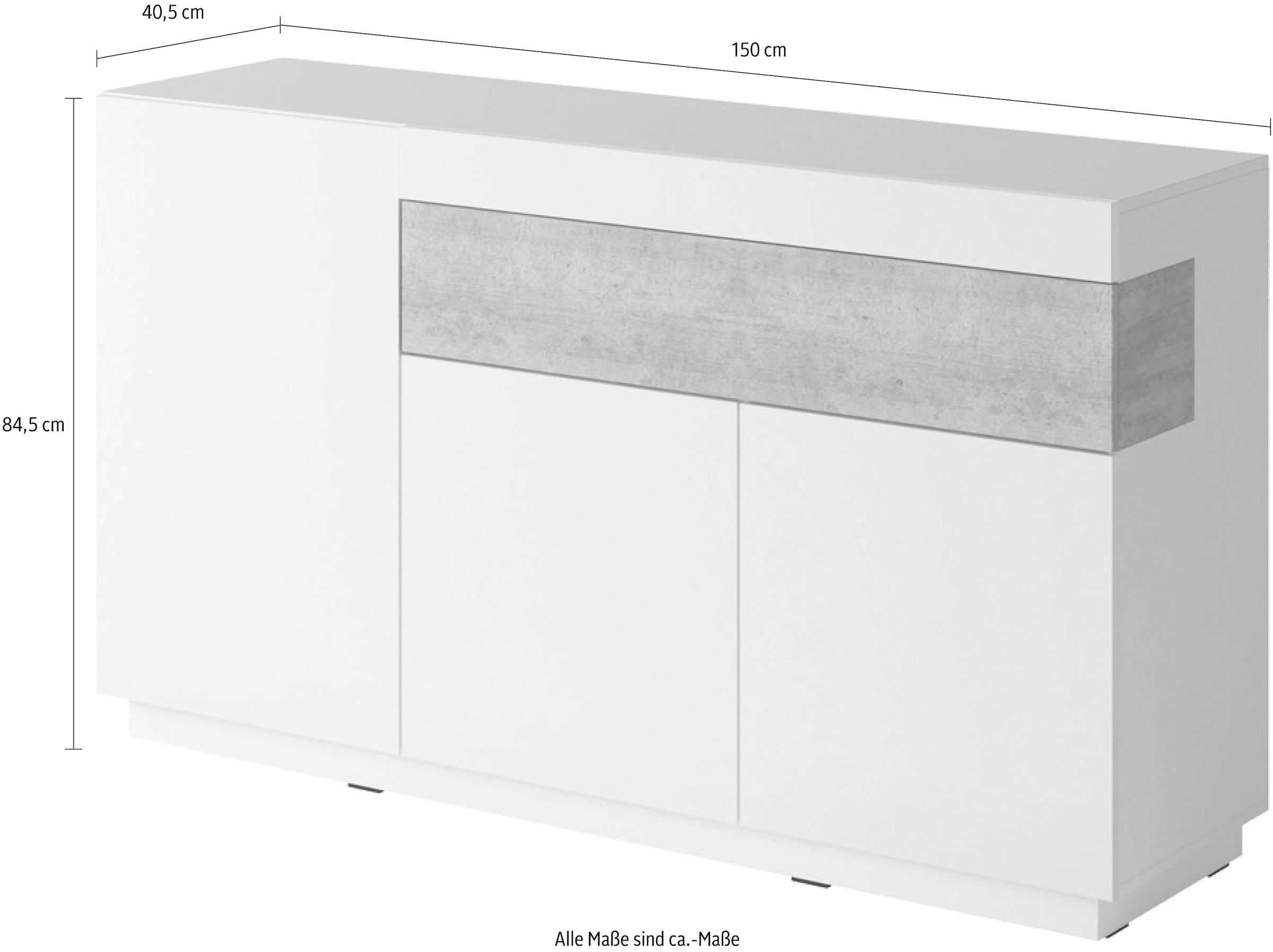 Helvetia Sideboard »SILKE«, Breite 150 cm auf Rechnung bestellen